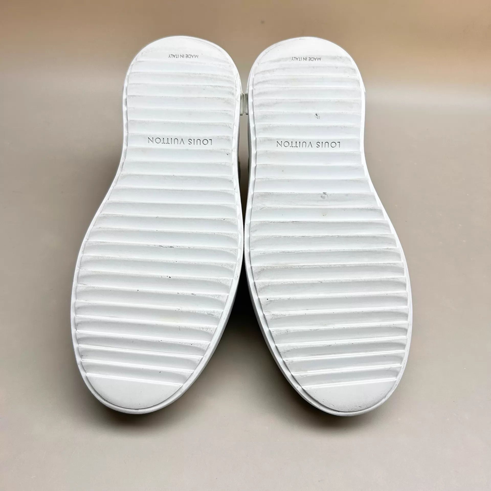 Louis Vuitton LV White Brown Monogram Embossed Platform Shoes Wmns 35 Size US 4.5 / IT 34.5 - 6 Thumbnail