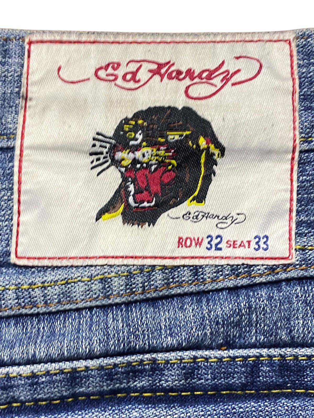 Christian Audigier Vintage Tatto Wear Ed Hardy Tiger Jeans Size US 33 - 18 Thumbnail