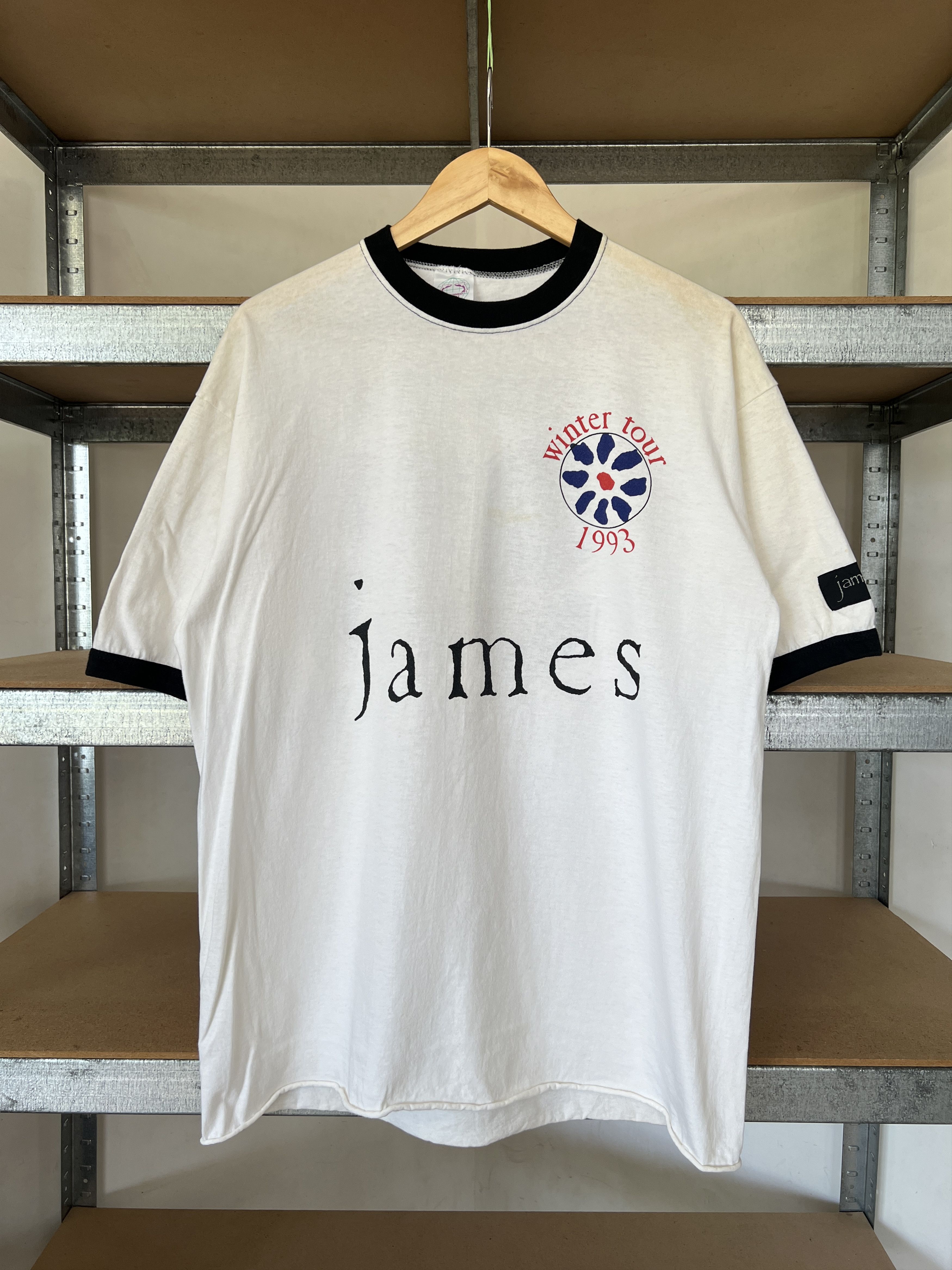 image of Band Tees x Rock T Shirt James Vintage 1993 Rock Band Tour Tee in White, Men's (Size XL)
