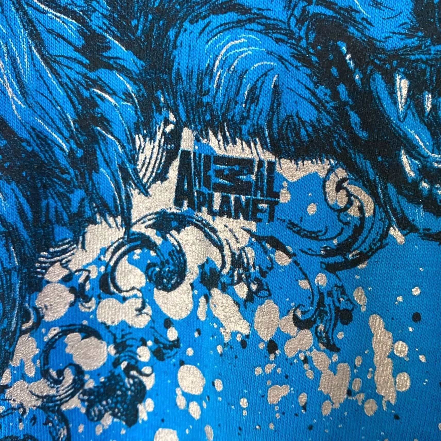 Delta VINTAGE Y2K Animal Planet Wolf Graphic T-Shirt Mens L Blue Metallic Splatter Tee Size US L / EU 52-54 / 3 - 7 Thumbnail