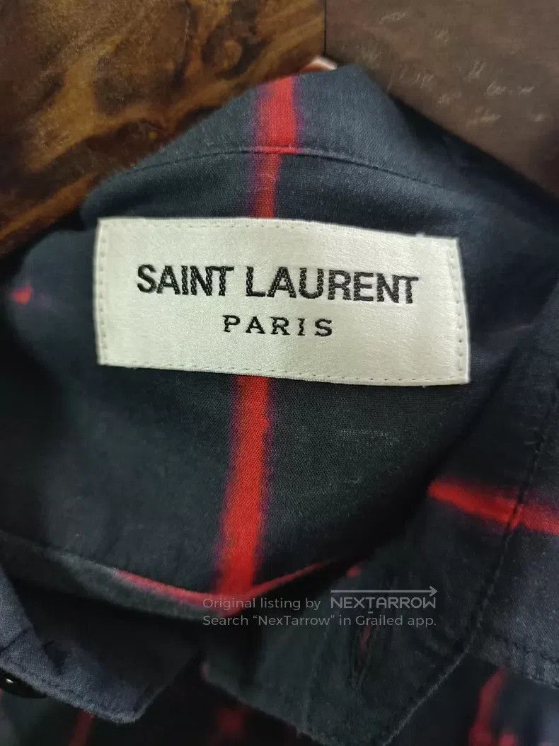 Saint Laurent Paris Saint Laurent Paris Black and Red Cross-Textured Shirt i Size US XXS / EU 40 - 2 Thumbnail