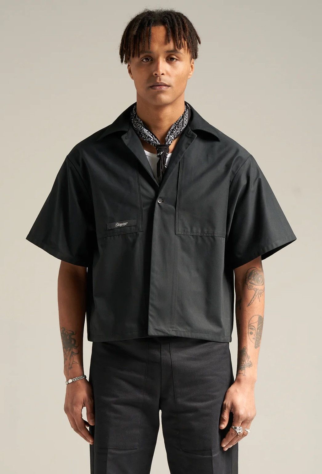 image of Glory Days Bowling Shirt - Smoke Black (S), Men's (Size Small)