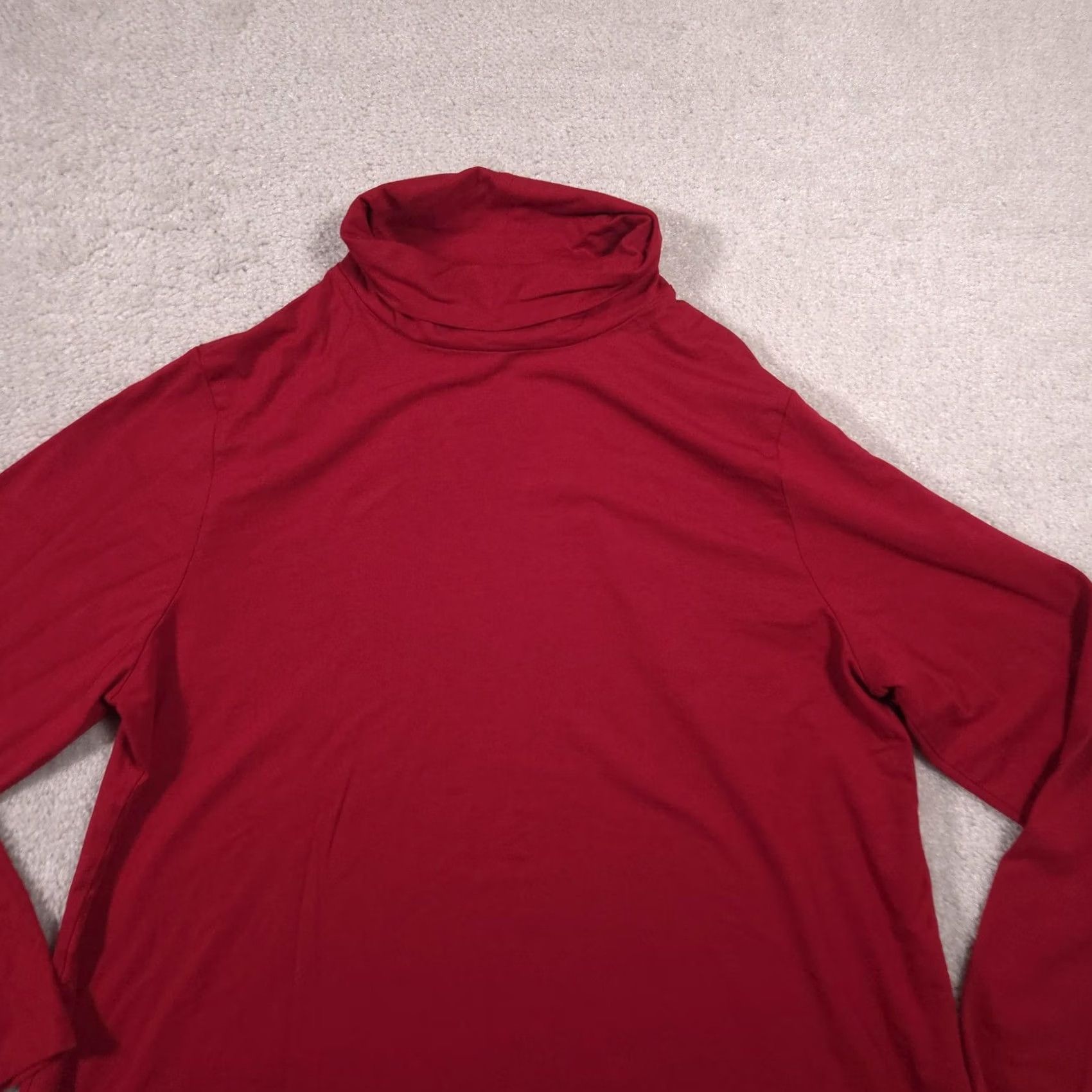 J. Jill J. Jill Shirt Womens XL Red Luxe Supima Turtleneck Long Sleeve Tunic Top Stretch Shirt Woman XL Red Luxe Supima Tunic Size XL / US 12-14 / IT 48-50 - 3 Thumbnail