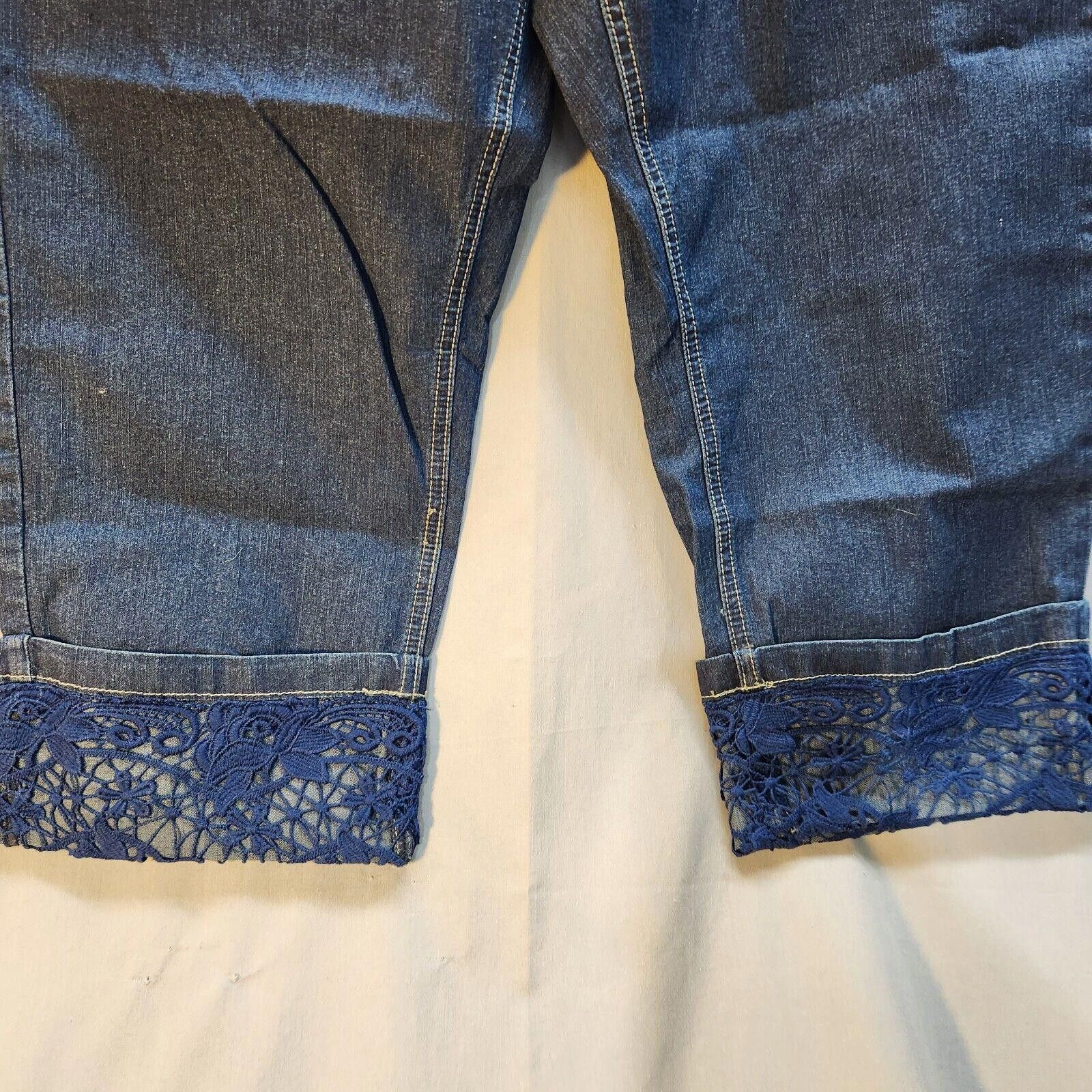 Designer Aproductz Gmbh Capri Jeans Lace Bottom Size 14 New Size 36" / US 14 / IT 50 - 3 Thumbnail