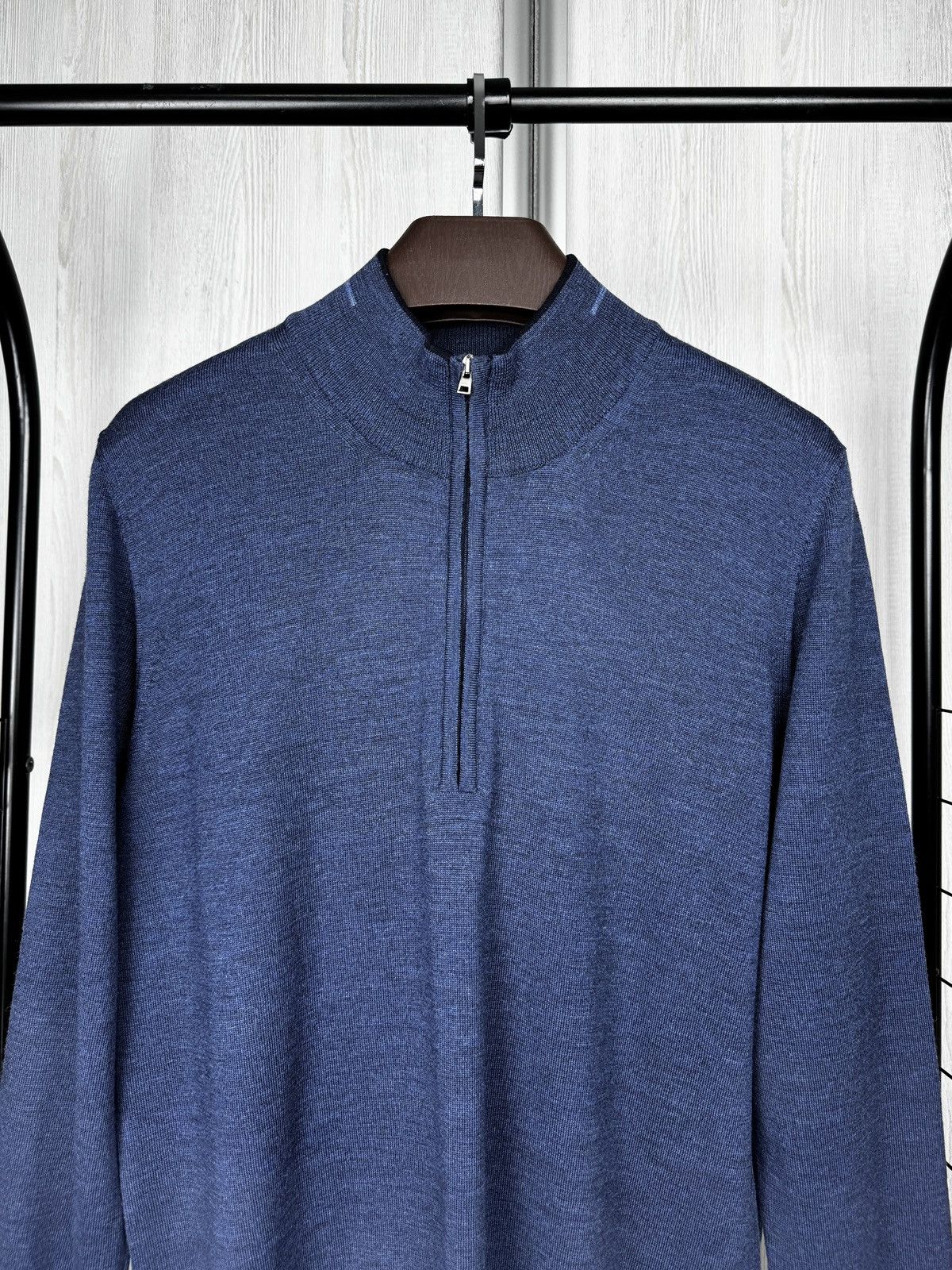 Pal Zileri Pal Zileri 1/3 zip pure wool pullover sweater Size US M / EU 48-50 / 2 - 3 Thumbnail