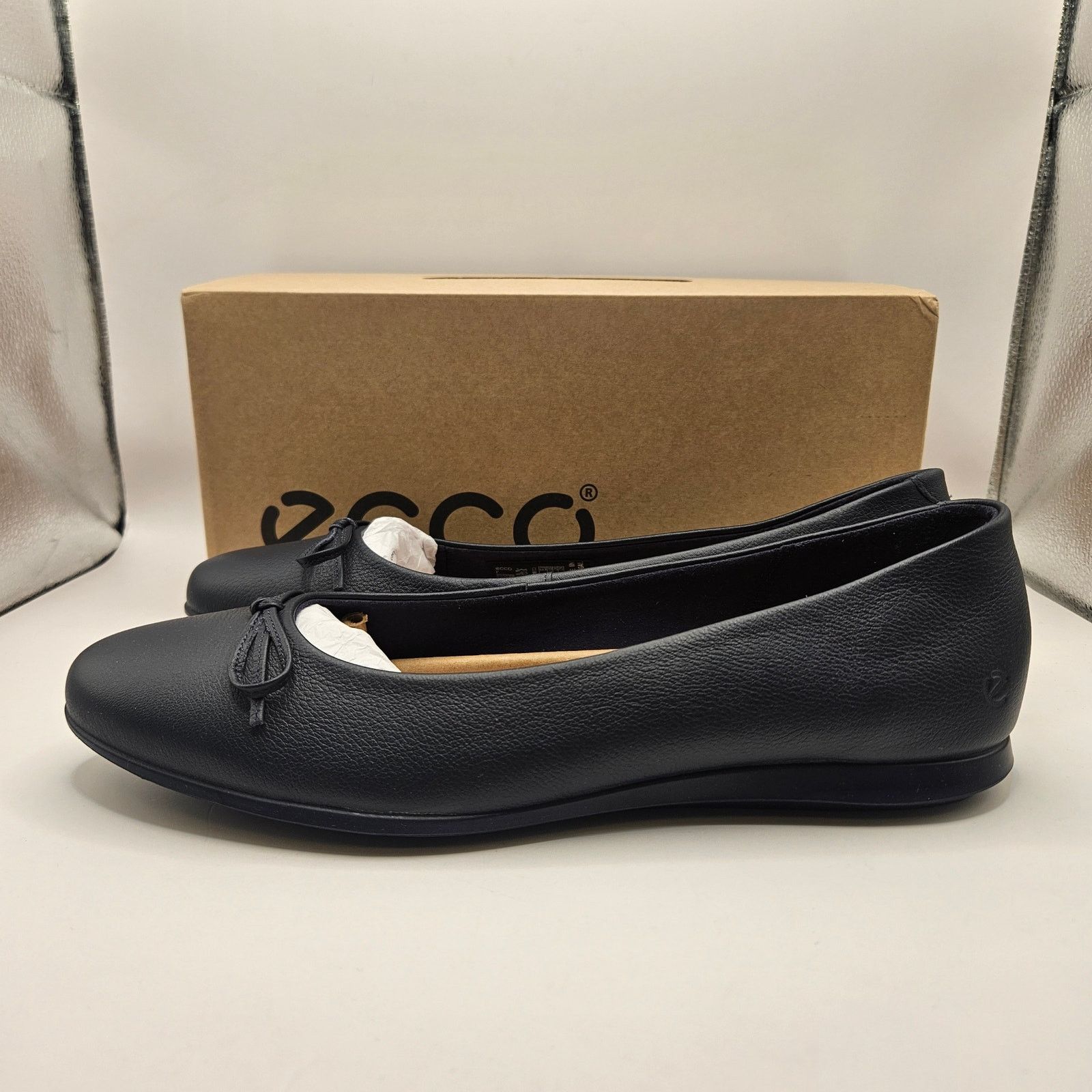 Ecco ECCO WOMEN'S 42 BALLERINA TOUCH 2.0 MARINE BLUE NIB LEATHER Size US 11.5 / IT 41.5 - 2 Thumbnail