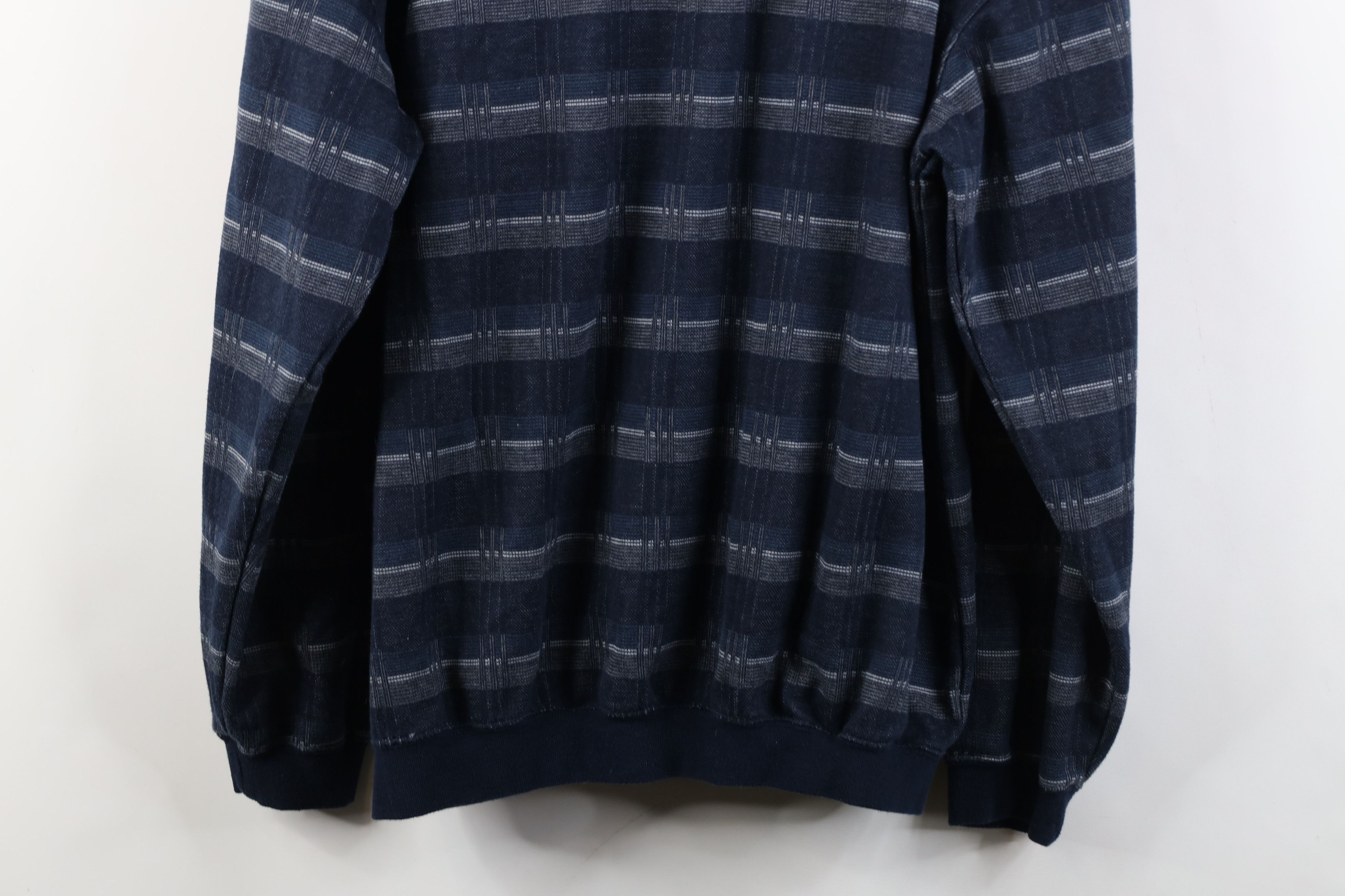 Vintage Vintage 90s Streetwear Knit Collared Long Sleeve Polo Blue Size US XL / EU 56 / 4 - 11 Thumbnail
