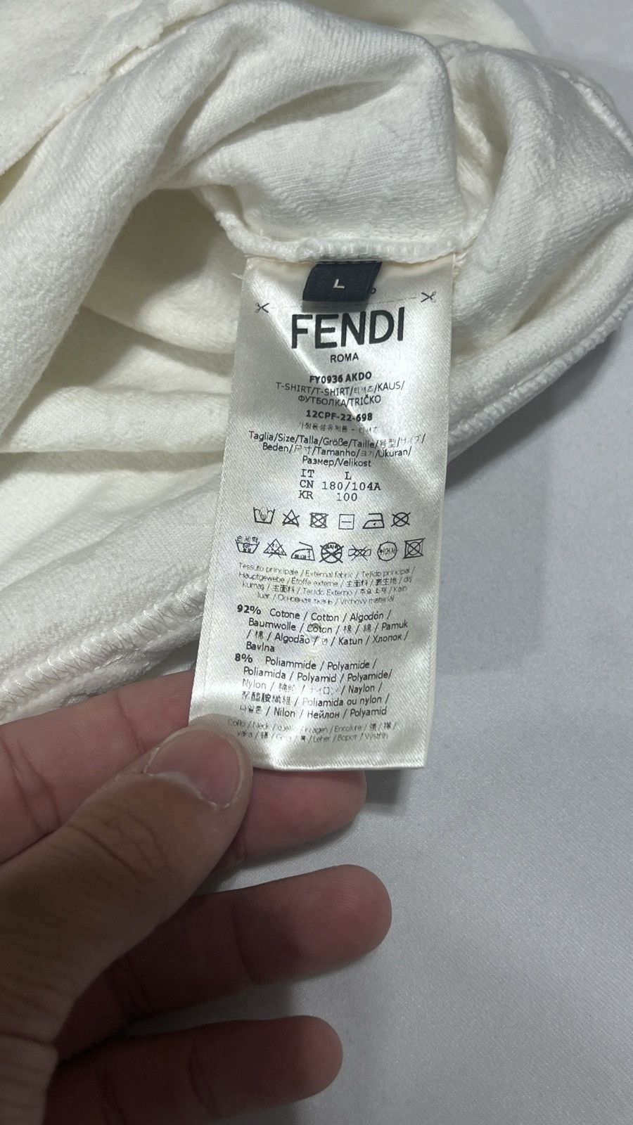 Fendi Fendi Monogram Towel White Tee Size US L / EU 52-54 / 3 - 7 Thumbnail