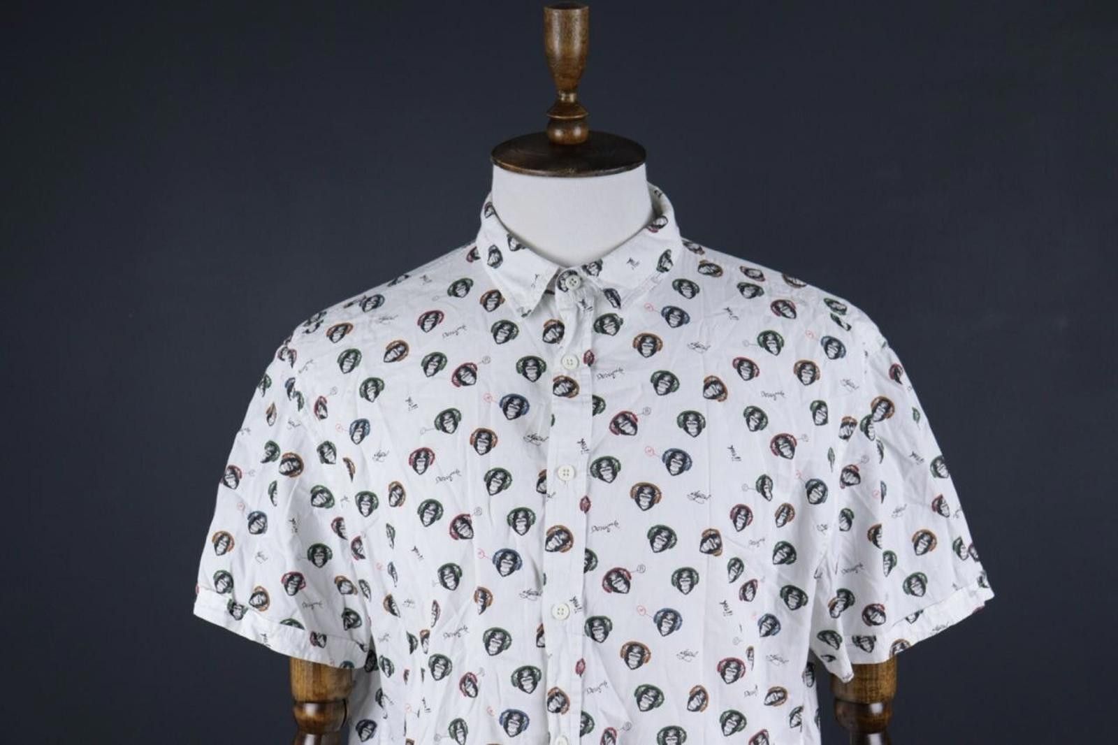 Desigual Desigual White Animal Printed Button Down Shirt Size XXL Size US XXL / EU 58 / 5 - 2 Thumbnail