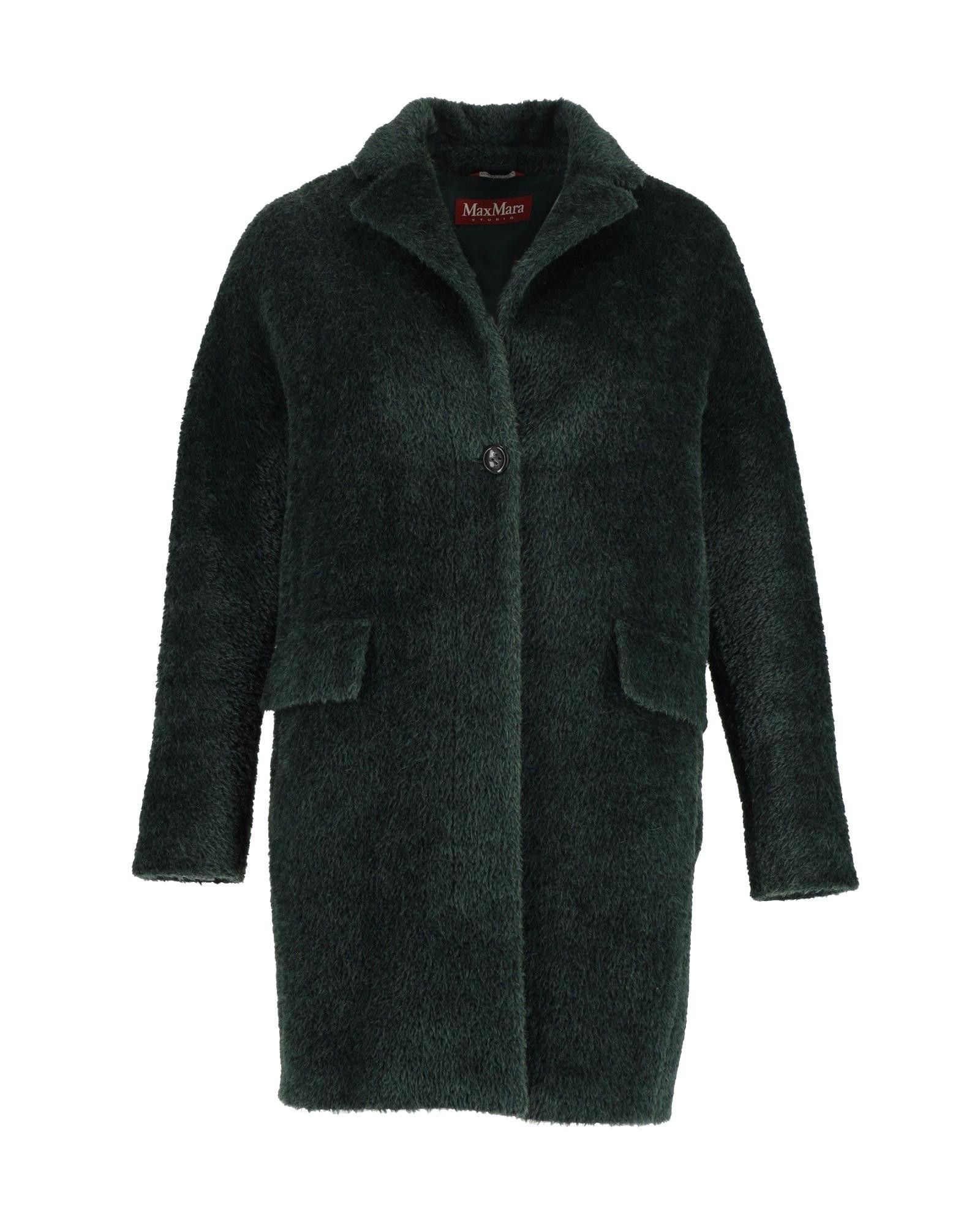 image of Green Alpaca Fur Single-Breasted Coat By Max Mara, Women's (Size XS)