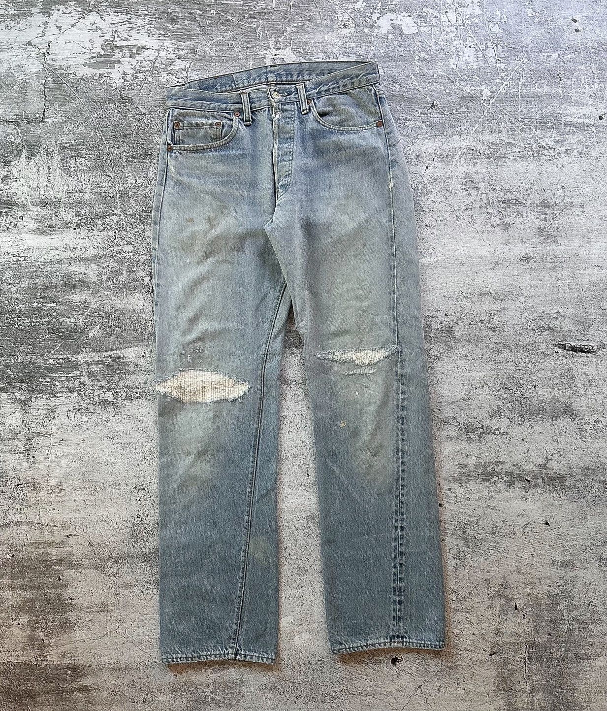 80’s Levi’s 501 Double Blowout Repair Denim