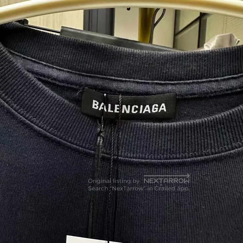 Balenciaga Balenciaga Navy blue wheat pattern short sleeve, size S Size US S / EU 44-46 / 1 - 2 Thumbnail