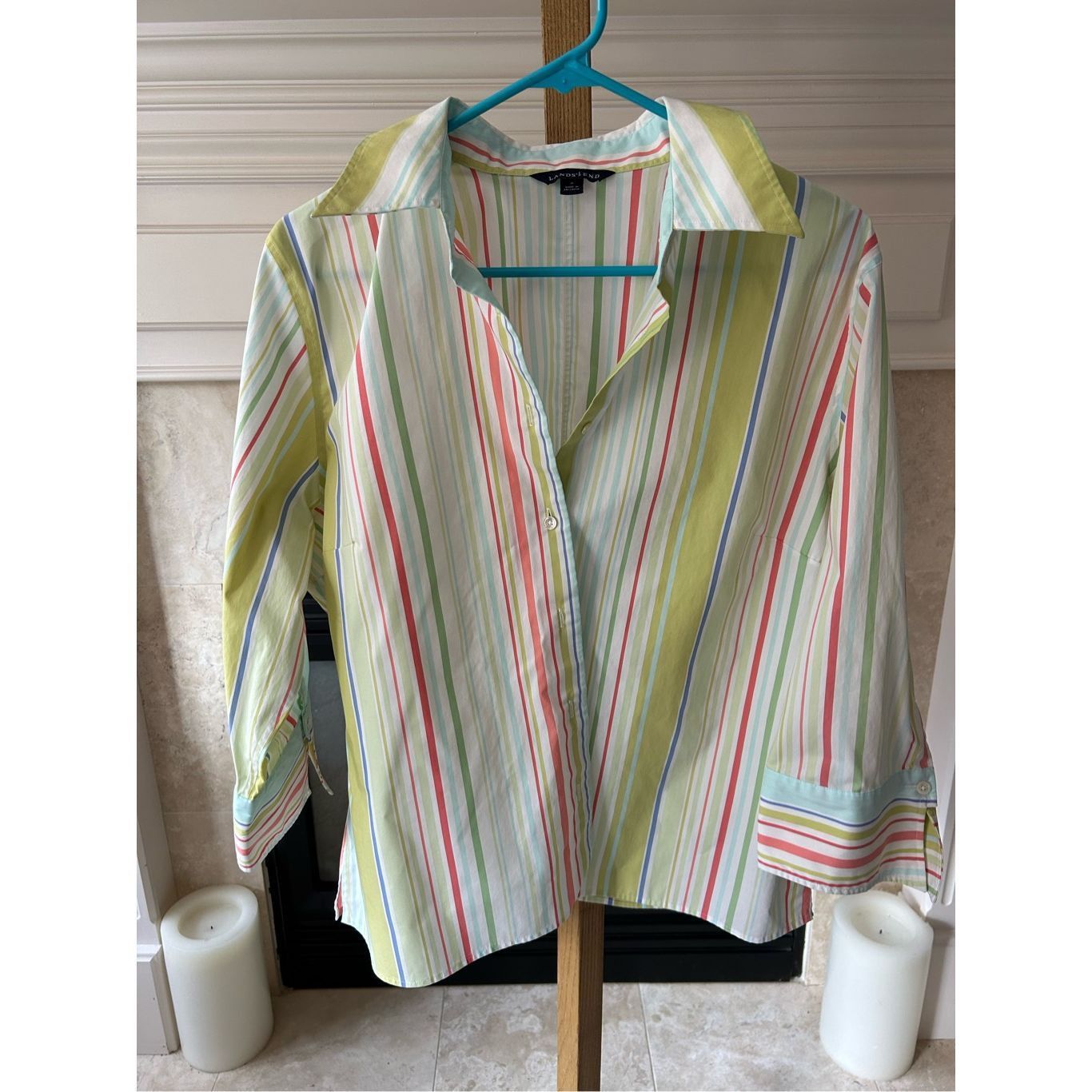 Other Lands’ End Women’s Striped Classic Button Down Shirt. Size Size XXL / US 16-18 / IT 52-54 - 1 Thumbnail