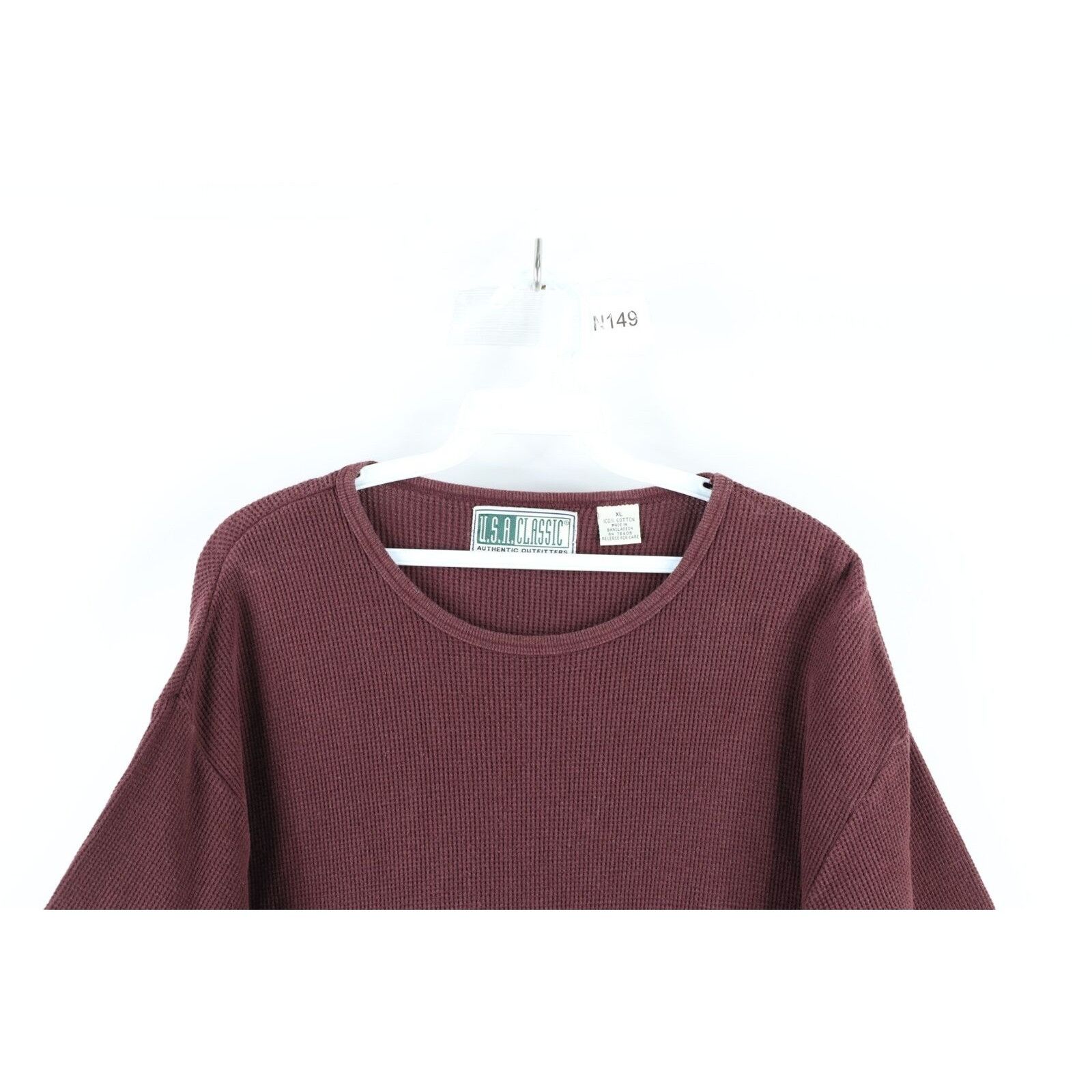 Vintage Vintage 90s Streetwear Faded Thermal Waffle Knit T-Shirt Size US XL / EU 56 / 4 - 2 Thumbnail