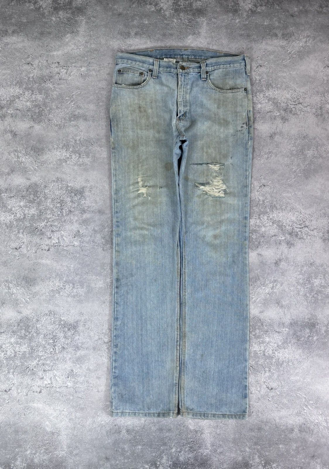 Carhartt Carhartt Men’s Denim Jeans Light Blue USA Distressed Size US 34 / EU 50 - 2 Thumbnail