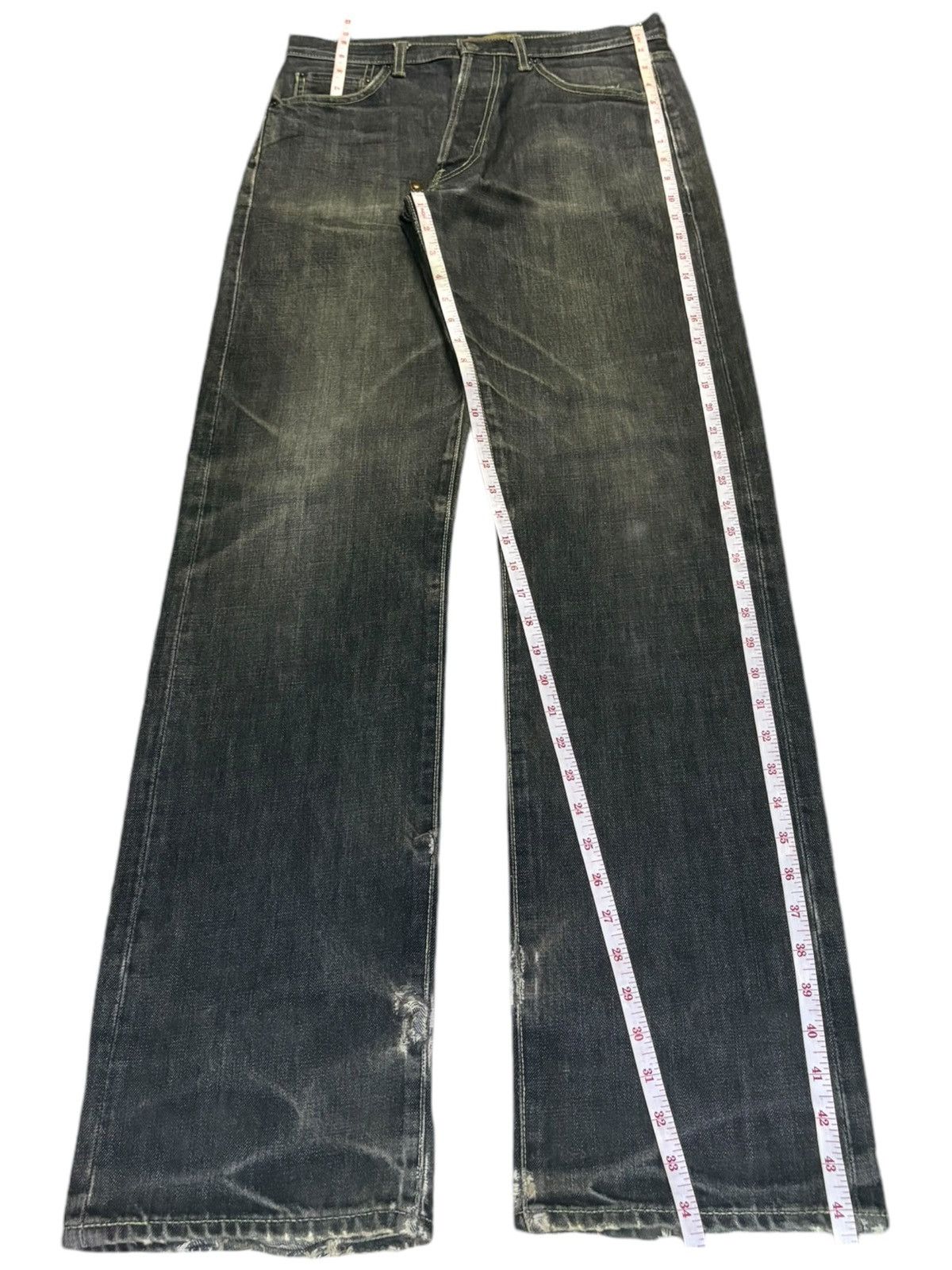Japanese Brand Vintage Japanese Brand Rusty Wash Distressed Baggy Jeans Size US 31 - 12 Thumbnail