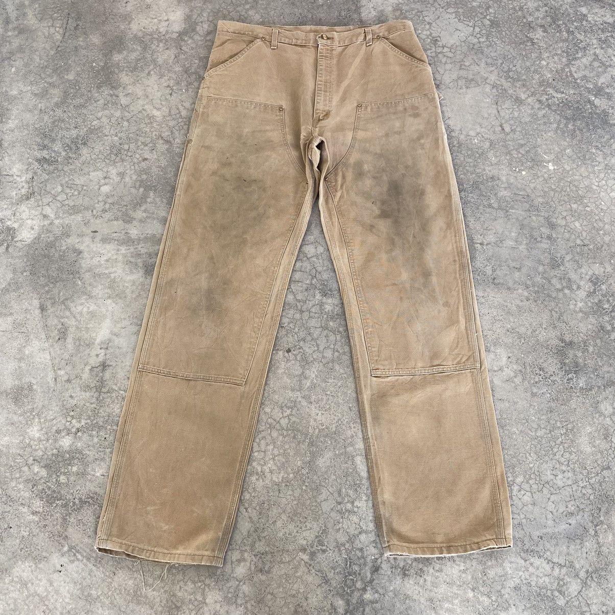 Carhartt VTG Carhartt Double Knee Faded Tan Dirty Carpenter Pants Size US 36 / EU 52 - 2 Thumbnail