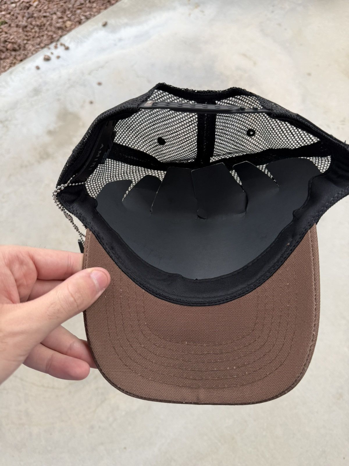 Amiri AMIRI Logo Trucker Hat Brown / Black Brand New Size ONE SIZE - 4 Thumbnail
