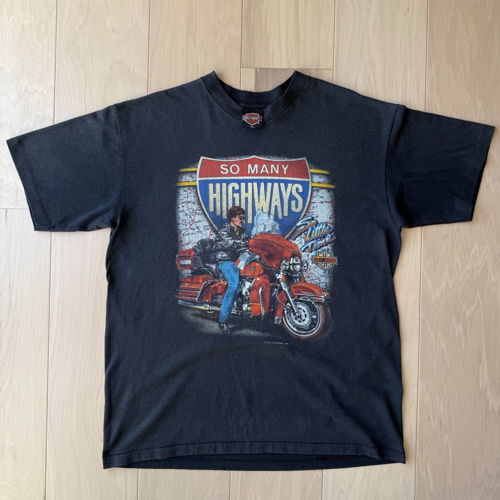 Harley Davidson × Vintage Vintage Harley Davidson Shirt XL Black 90s Biker So Many Size US XL / EU 56 / 4 - 2 Thumbnail