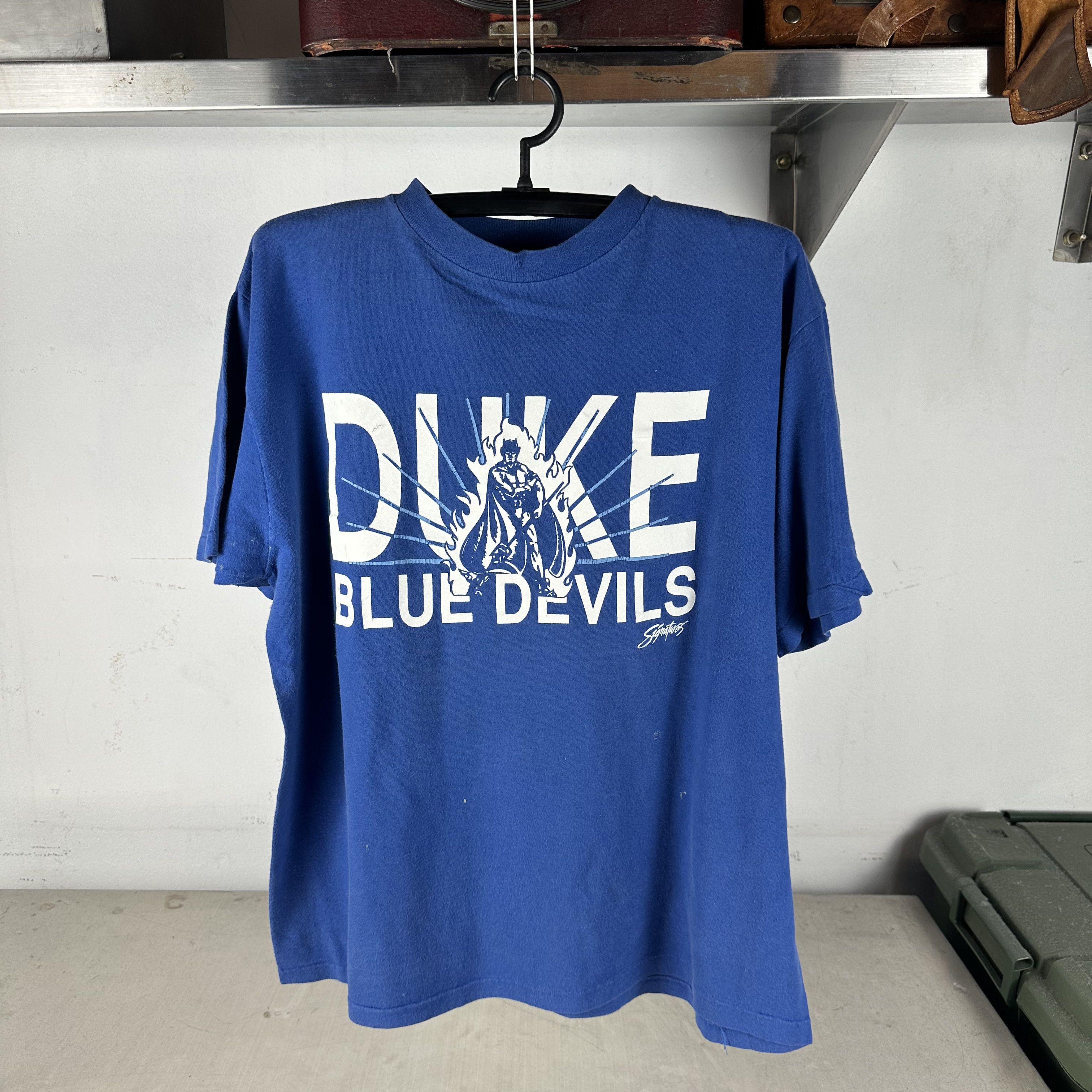 Vintage 90s Duke Blue Devils NCAA Mascot Single Stitch T-Shirt Size US XL / EU 56 / 4 - 1 Thumbnail