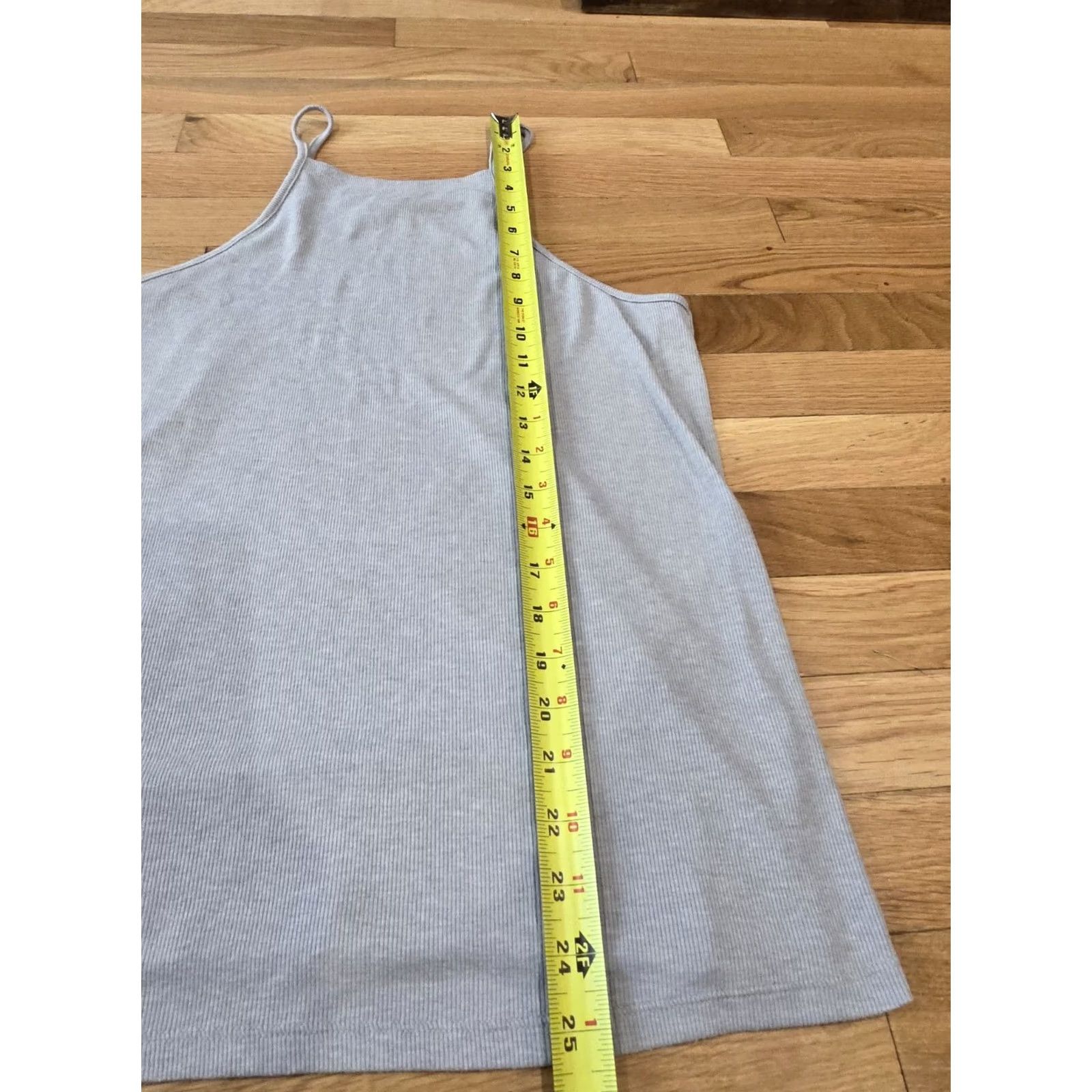 Victoria's Secret Victoria’s Secret Sleepwear Ribbed Tank Top XL Spaghetti Strap Camisole Crew Neck Sleeveless Tie Breathable Stretch Gray Women Regular Shirt Size XL / US 12-14 / IT 48-50 - 5 Thumbnail