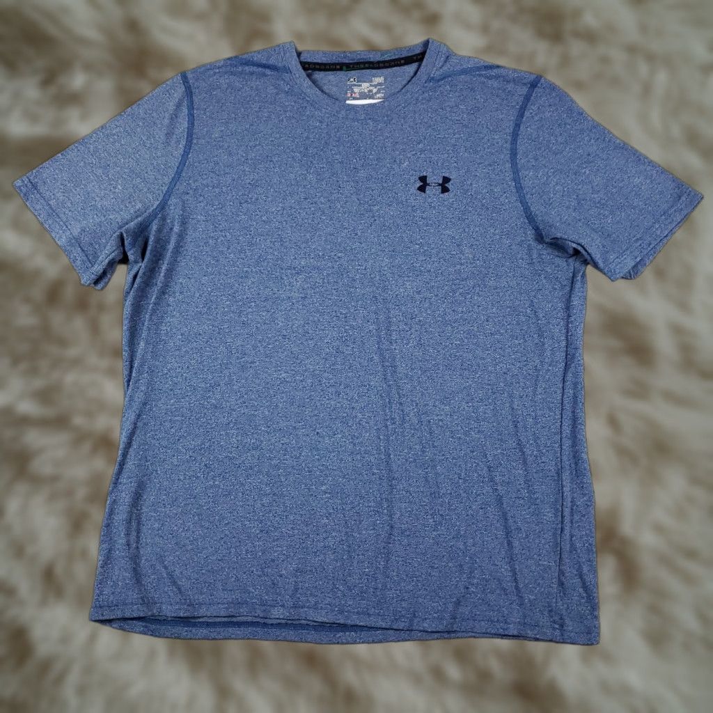 Under Armour Under Armour T Shirt Mens Large Blue Active Gym Work Out Short Sleeve Size US L / EU 52-54 / 3 - 1 Thumbnail