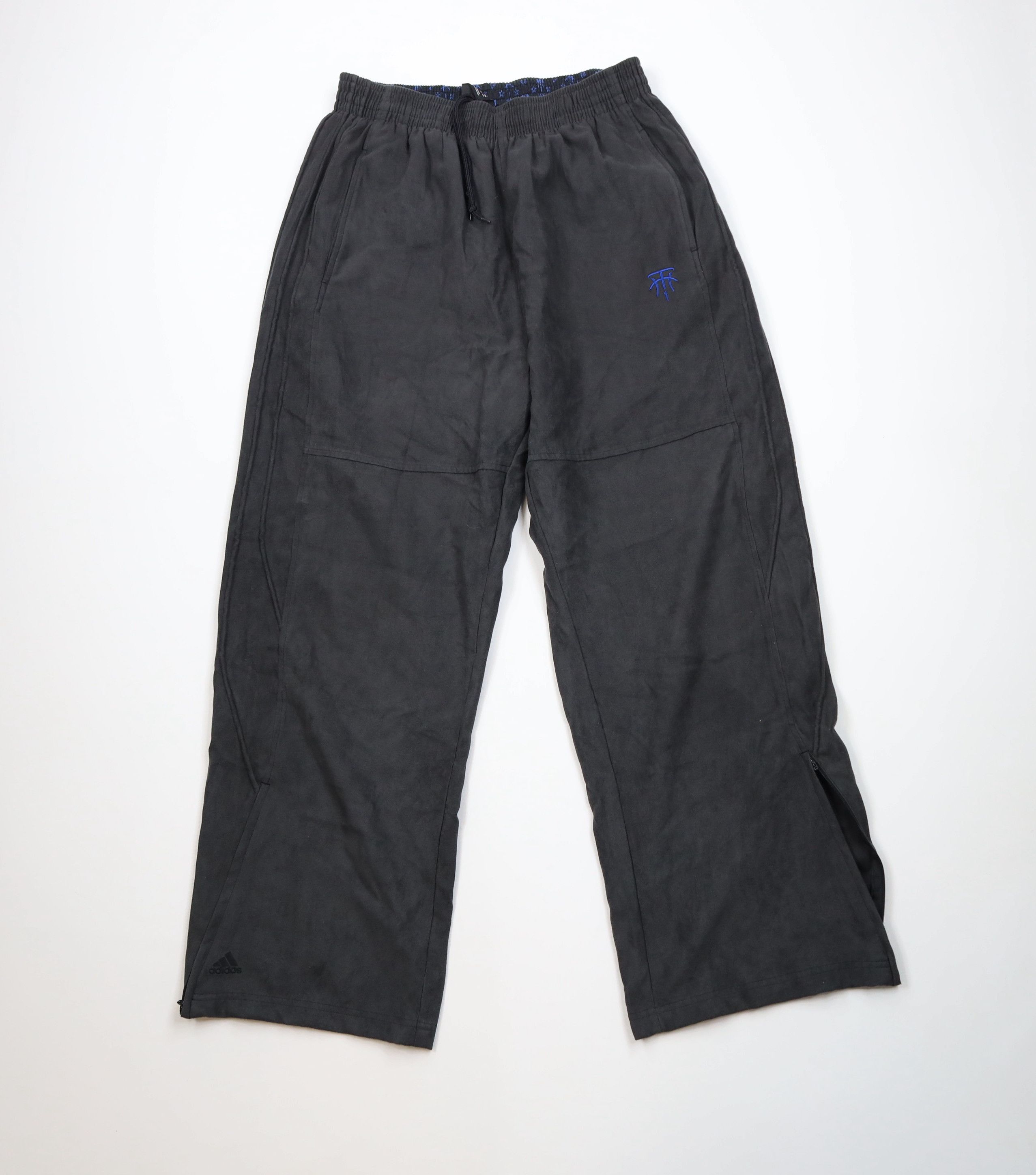 Adidas Vintage Y2K 2003 Adidas Lined Wide Leg Pants Dark Gray Size US 36 / EU 52 - 1 Thumbnail