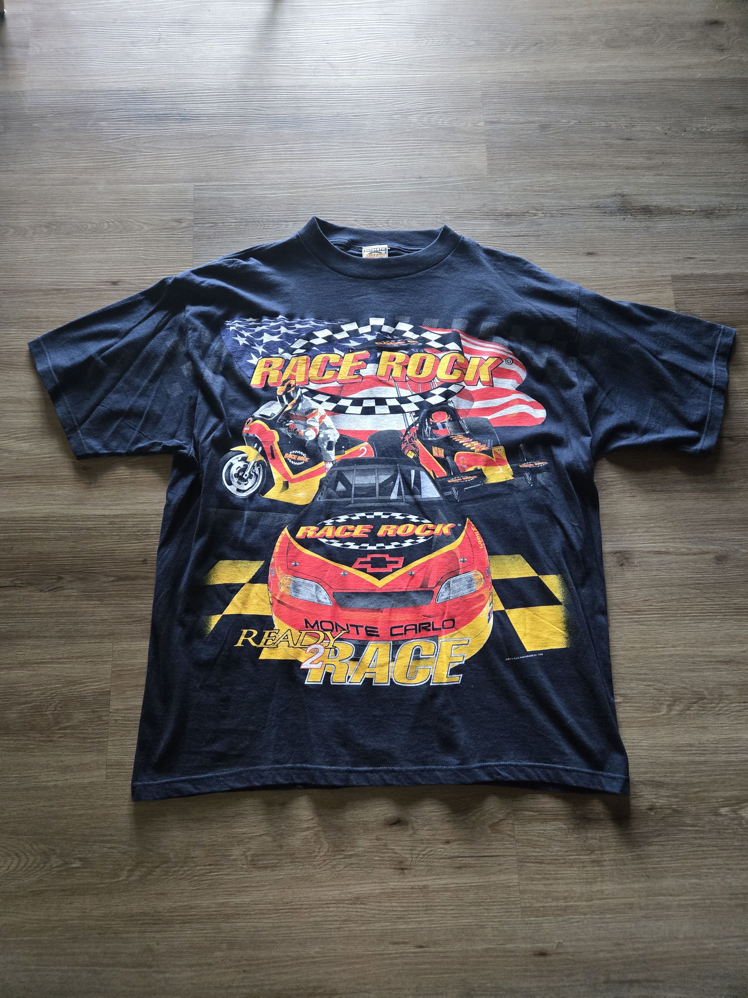 Vintage 1998 Limited Edition Vintage Race Rock TShirt Size US XL / EU 56 / 4 - 1 Thumbnail