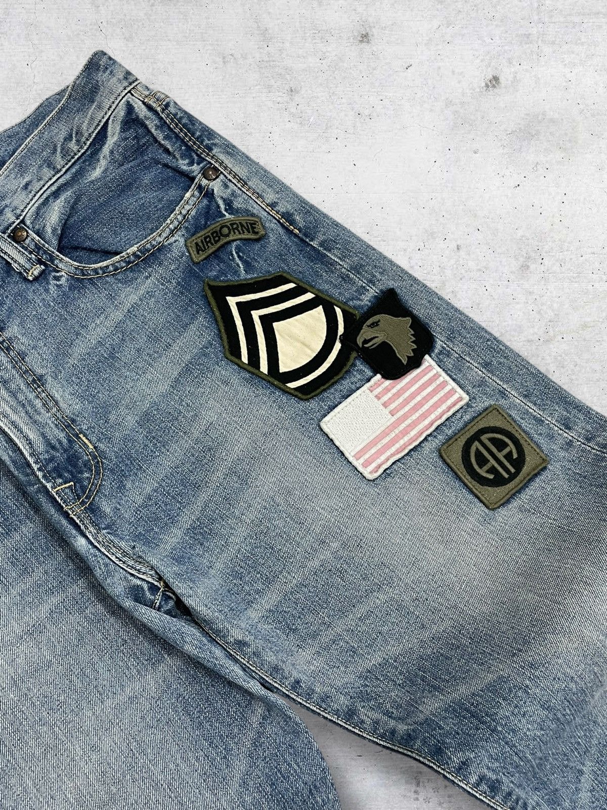 Avirex VINTAGE AVIREX OG 90S DESIGNER WAR MILITARY PATCHWORK DENIM Size US 32 / EU 48 - 8 Thumbnail