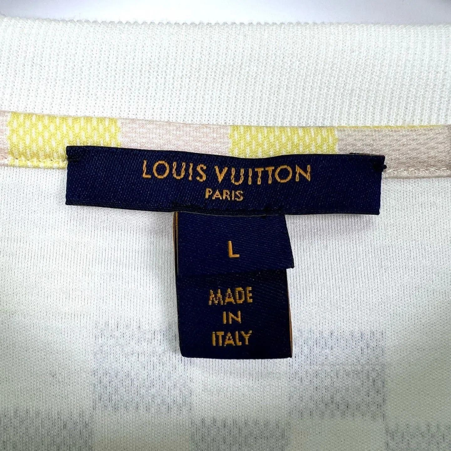 Louis Vuitton LV Multicolor Checkered Print Round Neck T-shirt. Size L / US 10 / IT 46 - 5 Thumbnail