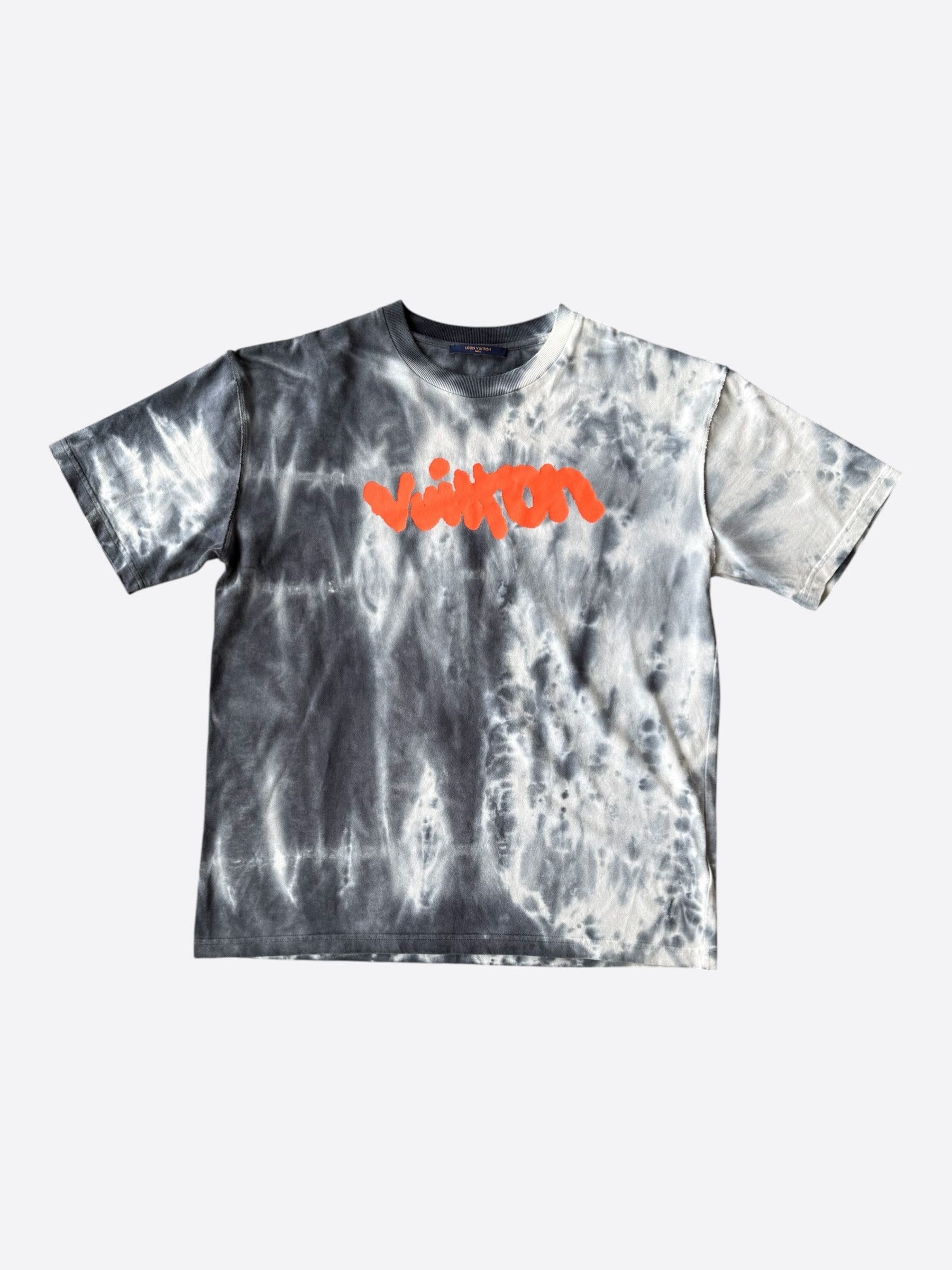 Louis Vuitton Louis Vuitton Grey & Orange Tie-Dye Graffiti T-Shirt Size US XXL / EU 58 / 5 - 1 Thumbnail