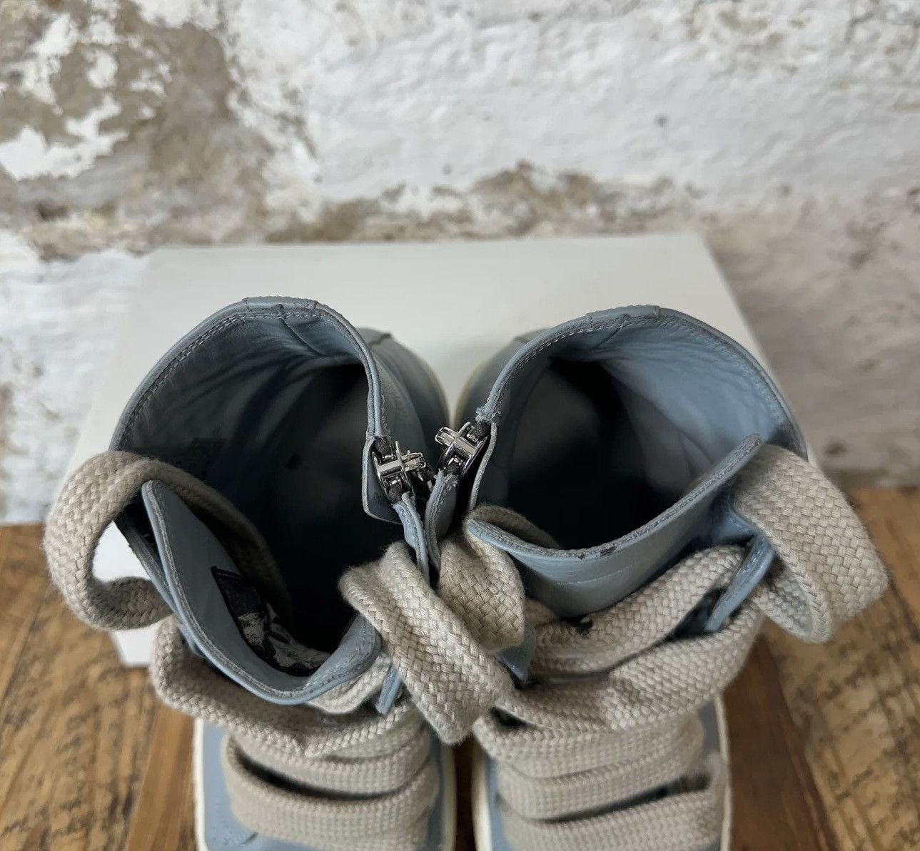 Rick Owens Rick Owens Jumbo lace High Dusty Blue Milk Size US 7 / EU 40 - 4 Thumbnail