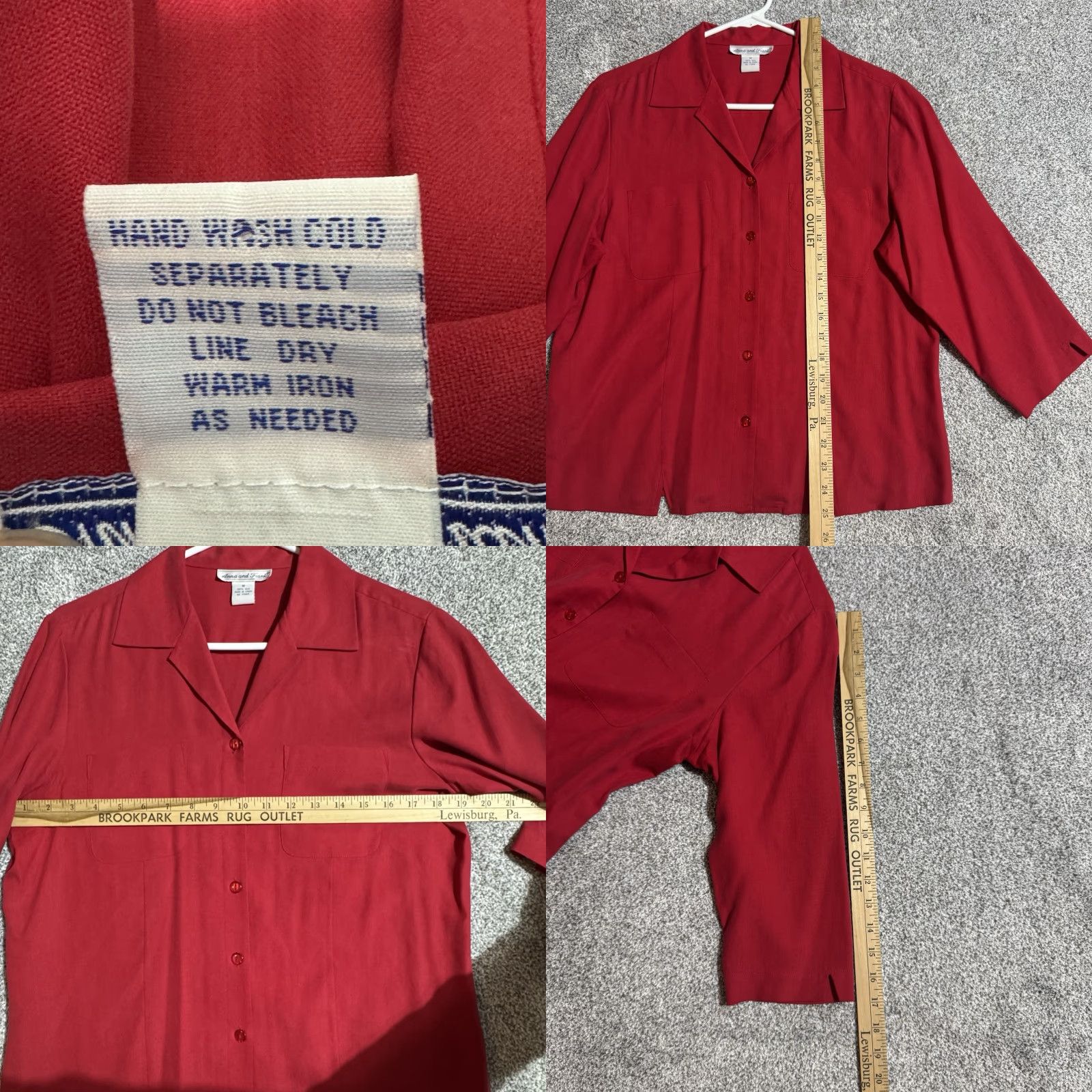 Vintage VINTAGE Anna and Frank Top Womens Medium Silk Office Smart Casual Button Up Shirt Size M / US 6-8 / IT 42-44 - 8 Thumbnail
