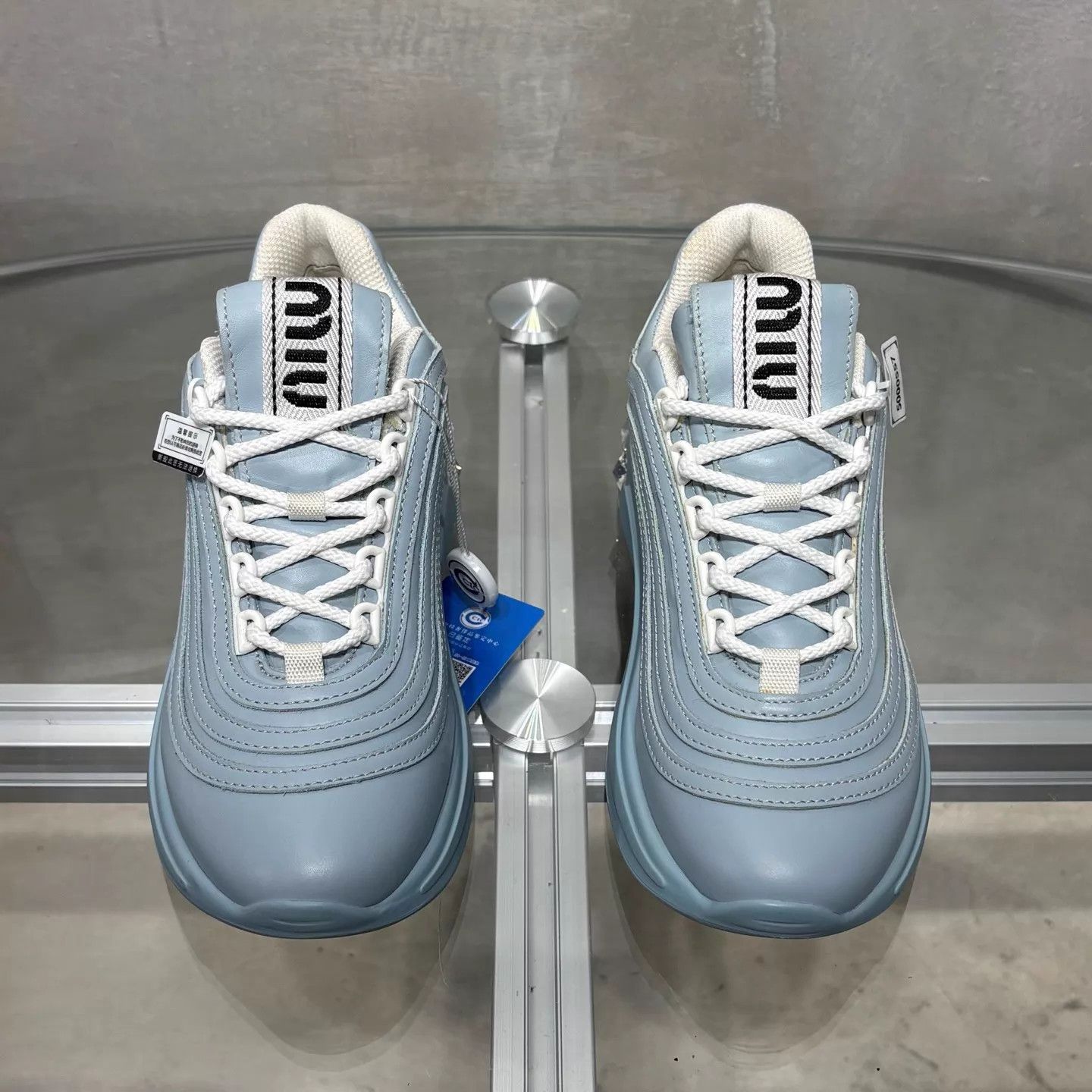 Miu Miu MIU MIU Blue Crystal Sneaker 35.5 YH5000557 New in Box Size US 4.5 / IT 34.5 - 1 Thumbnail