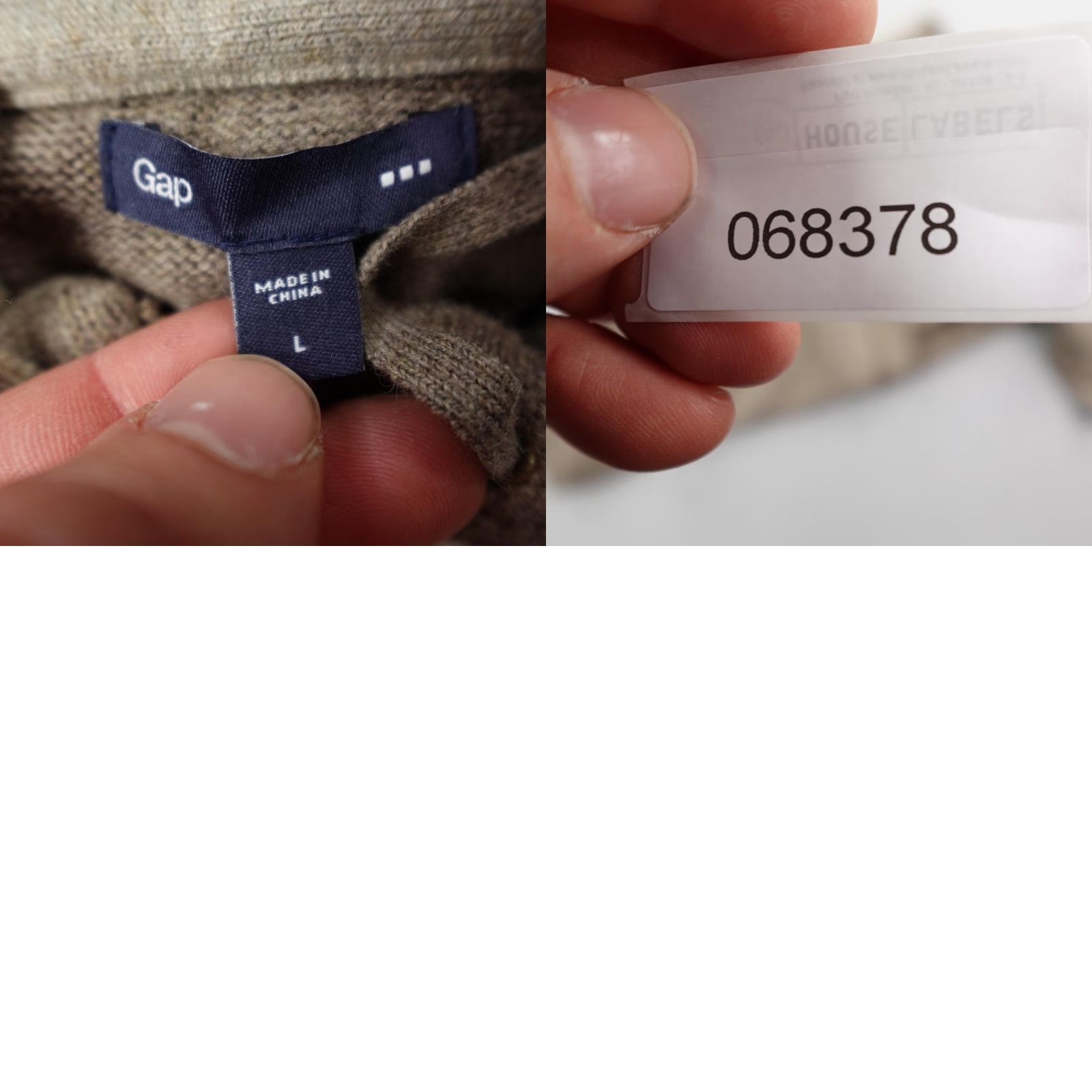 Gap Gap Sweater Mens Large Beige Tan Full Zip Hoodie Knit Cotton Wool Blend Pockets Size US L / EU 52-54 / 3 - 8 Thumbnail