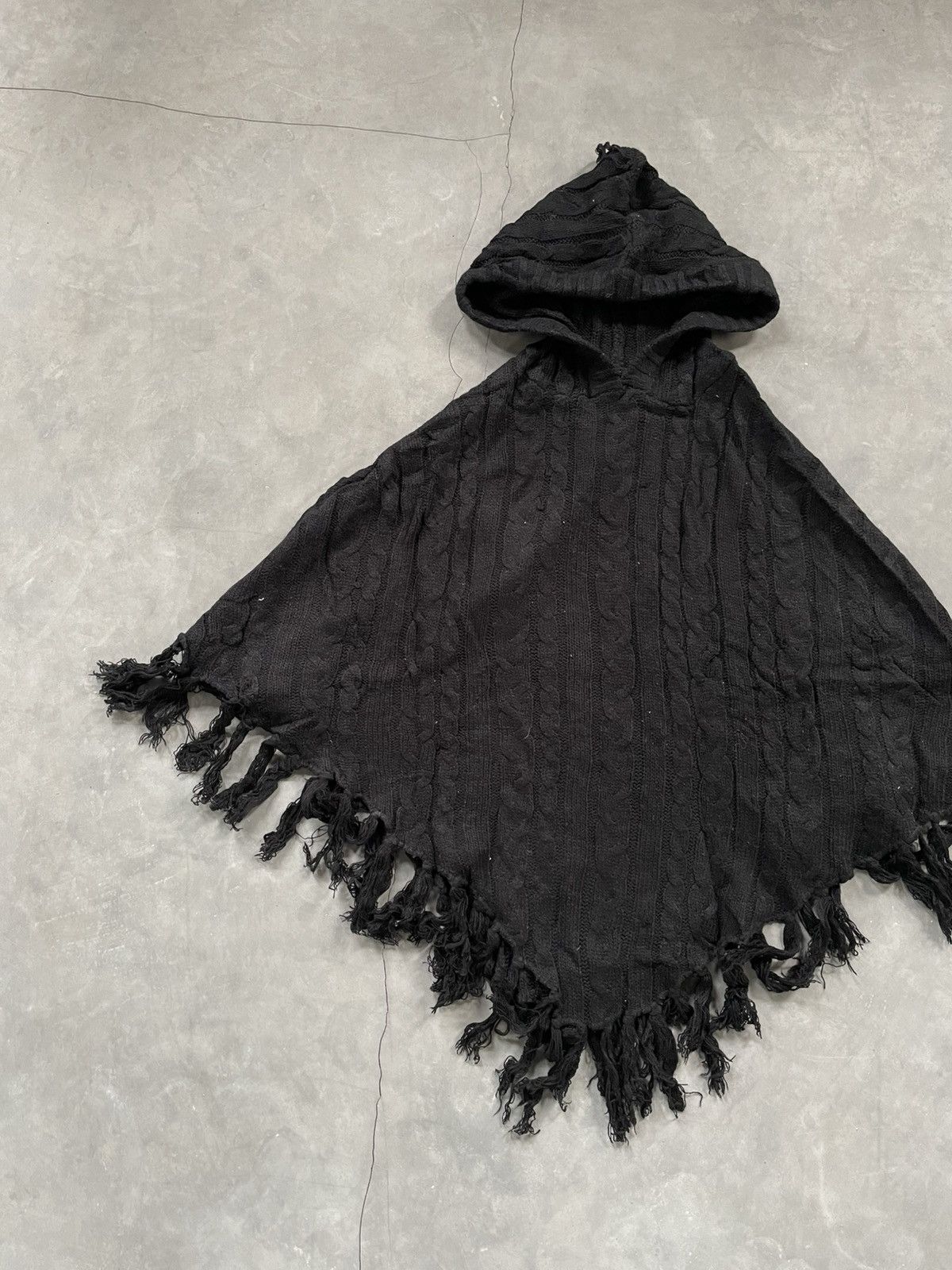 If Six Was Nine Grunge Goth Navana Japan Cloaks Cable Knit Black Vkei Style Size US XL / EU 56 / 4 - 3 Thumbnail