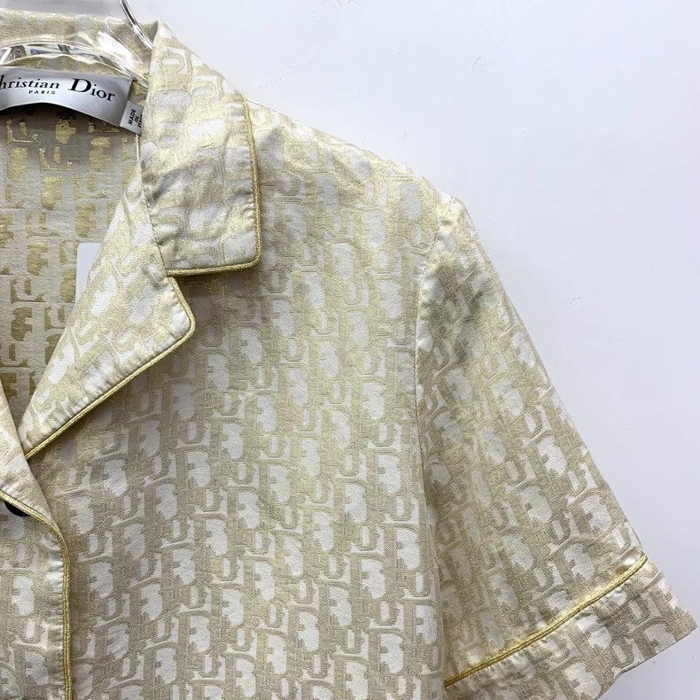 Dior Dior Gold logo jacquand full print mulberry silk lapel sin Size XS / US 0-2 / IT 36-38 - 3 Thumbnail