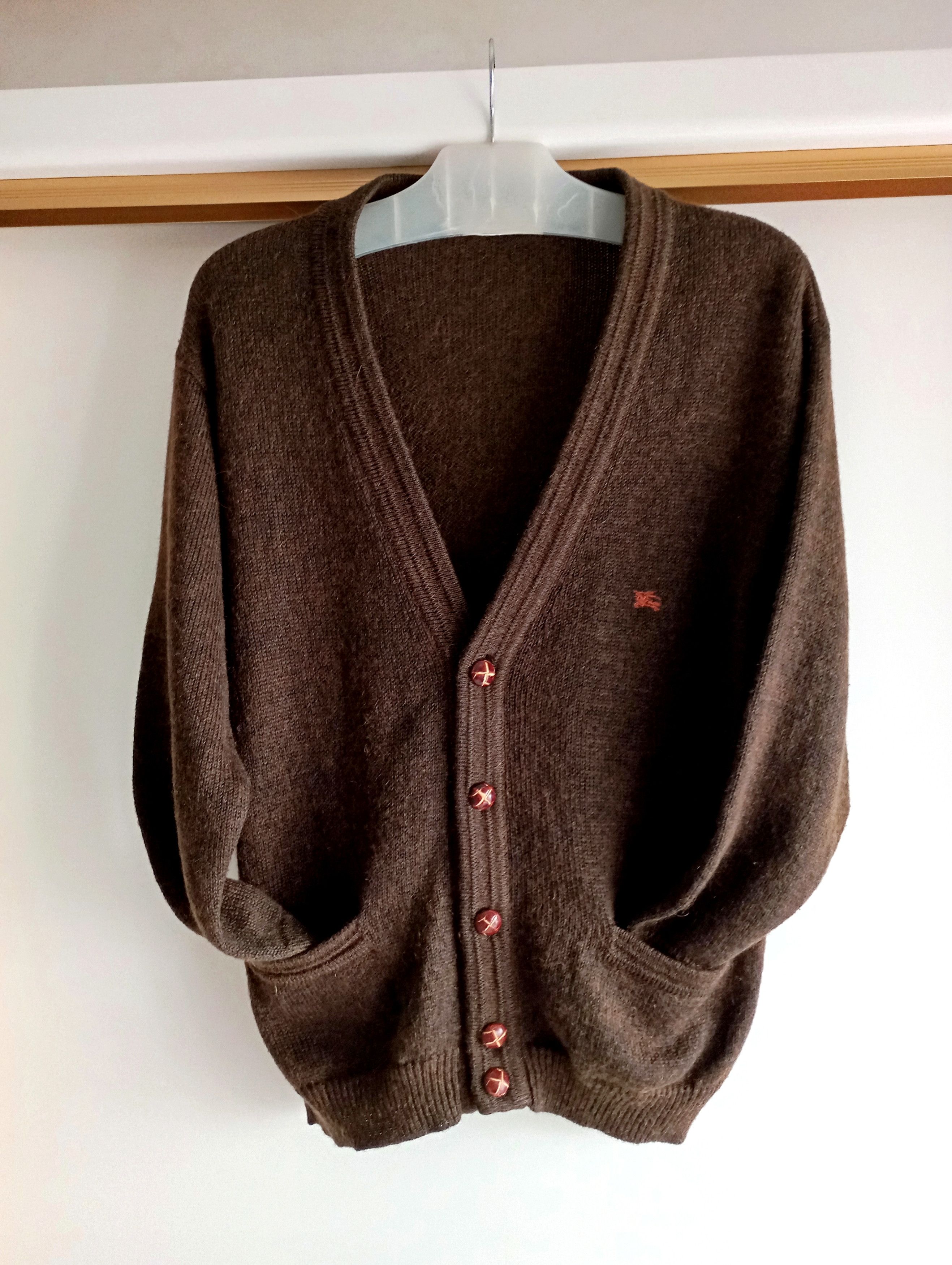 Burberry Burberrys 90s Button Down Brown Vintage Cardigan Size US L / EU 52-54 / 3 - 6 Thumbnail
