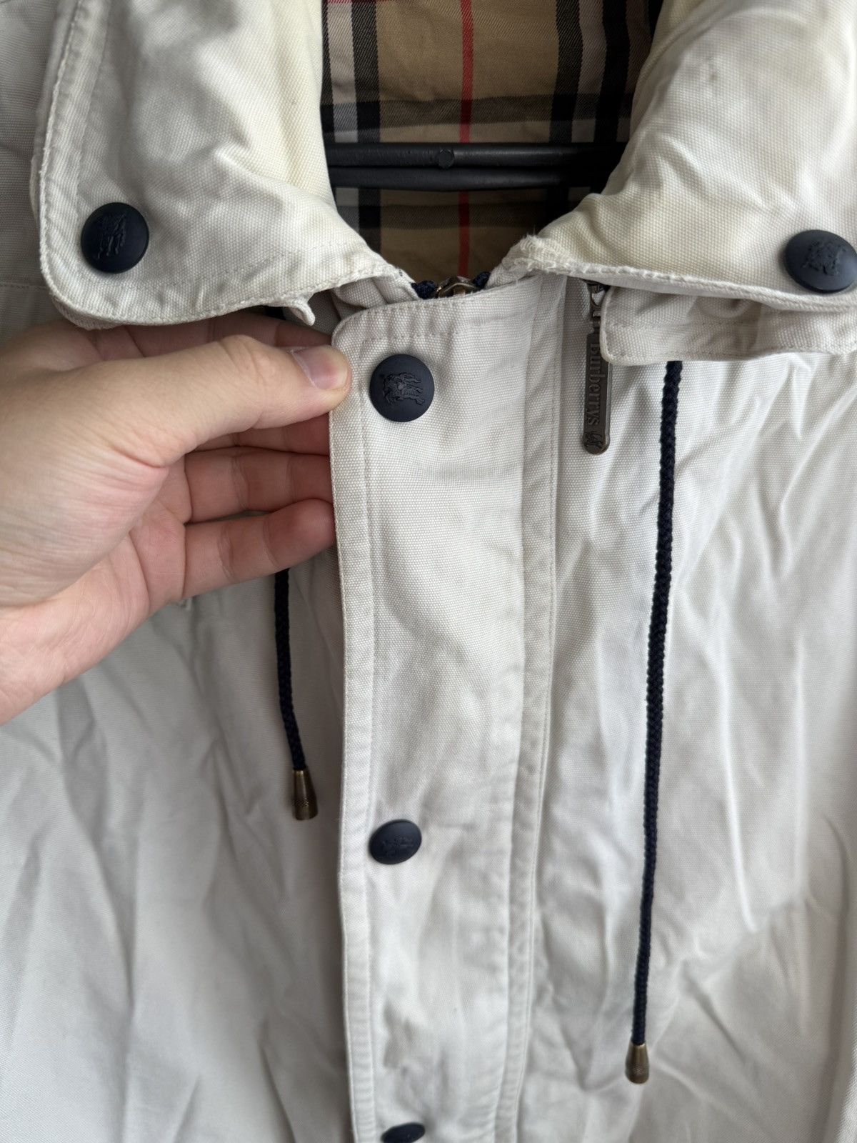 Burberry Burberrys of London Hooded Rain Coat Jacket Beige Size L |G1 Size US L / EU 52-54 / 3 - 8 Thumbnail
