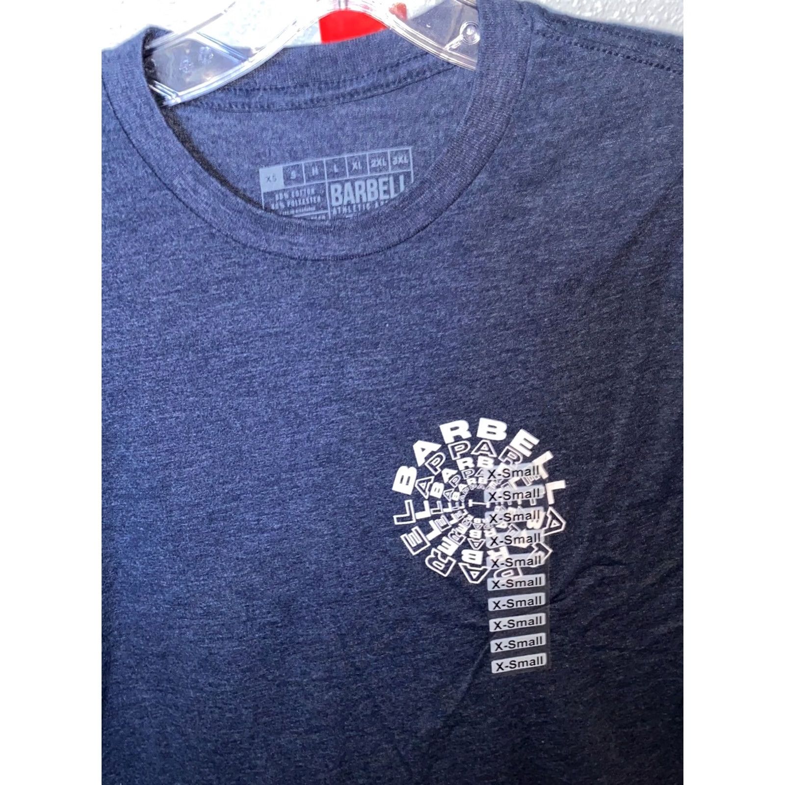 Vintage Barbell T-Shirt Mens XS Barbell Muscle Body Building Bluish Extra Small Tee T Shirt Size US XS / EU 42 / 0 - 2 Thumbnail