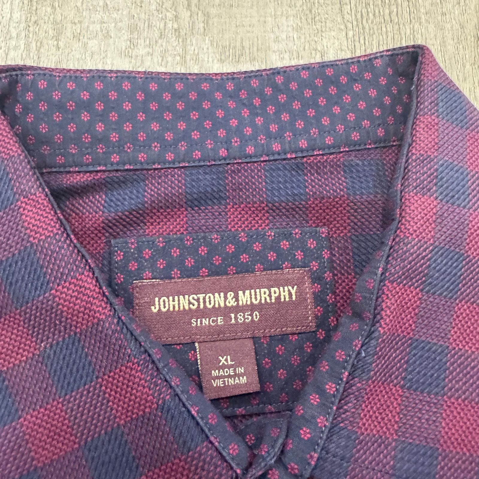 Johnston & Murphy Johnston & Murphy Flip Cuff Shirt Men's XL Blue Red Plaid Size US XL / EU 56 / 4 - 5 Thumbnail