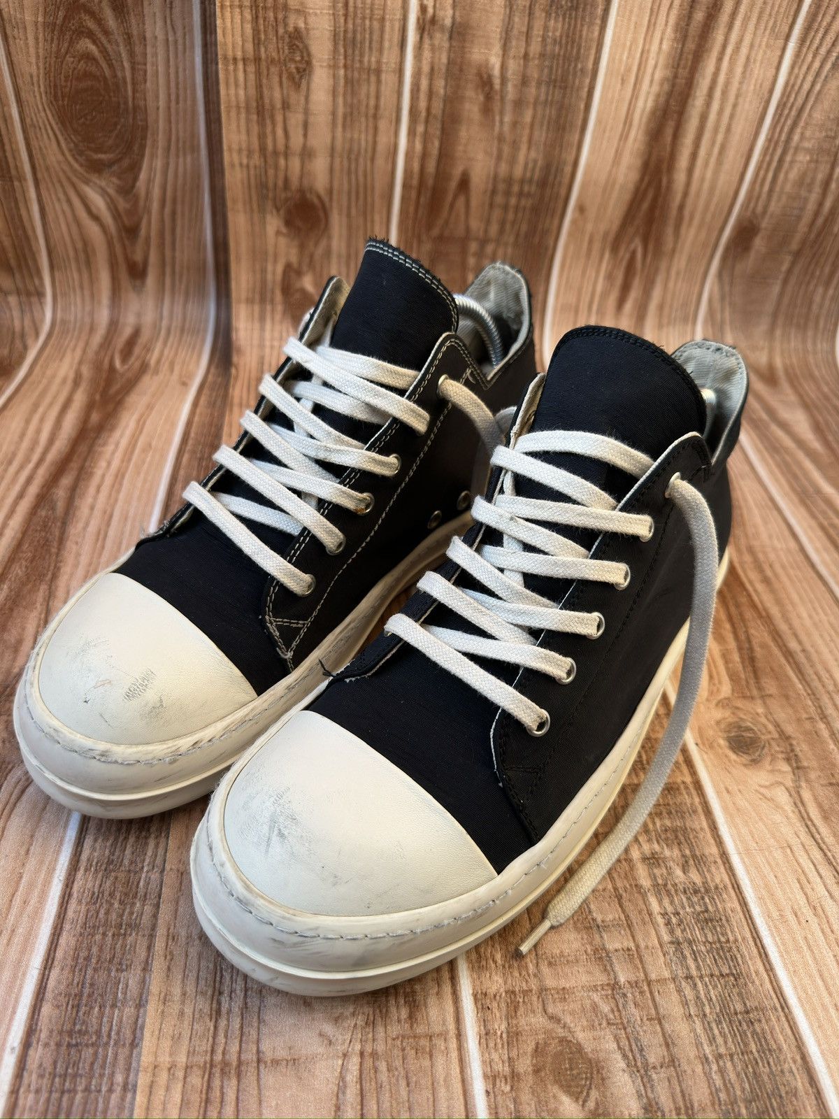 Rick Owens Rick Owens DRKSHDW Nylon Ramones Two Tone Stitch Lowtops Size US 8.5 / EU 41-42 - 5 Thumbnail