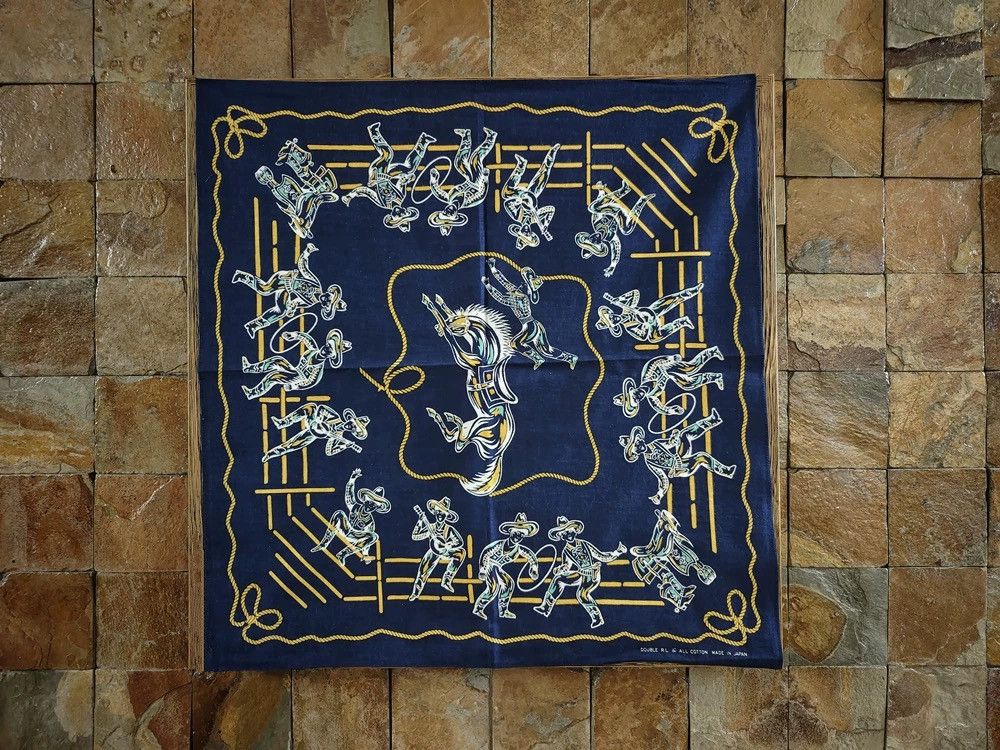 RRL Ralph Lauren RRL INDIGO Bandana COTTON Scarf handkerchief Size ONE SIZE - 2 Thumbnail