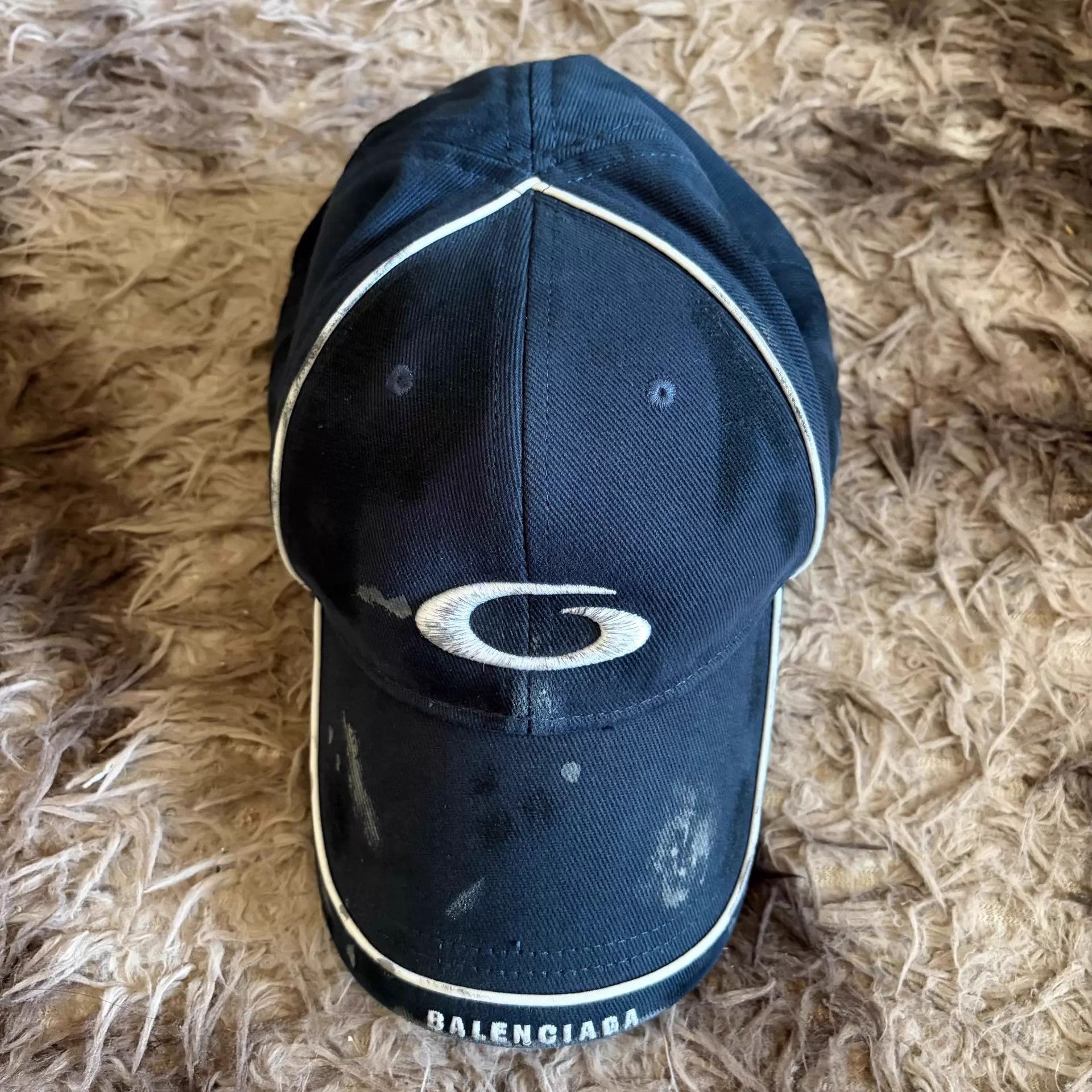 Balenciaga Balenciaga G-Embroidered Baseball Cap Black/Blue White Trim L Size ONE SIZE - 2 Thumbnail