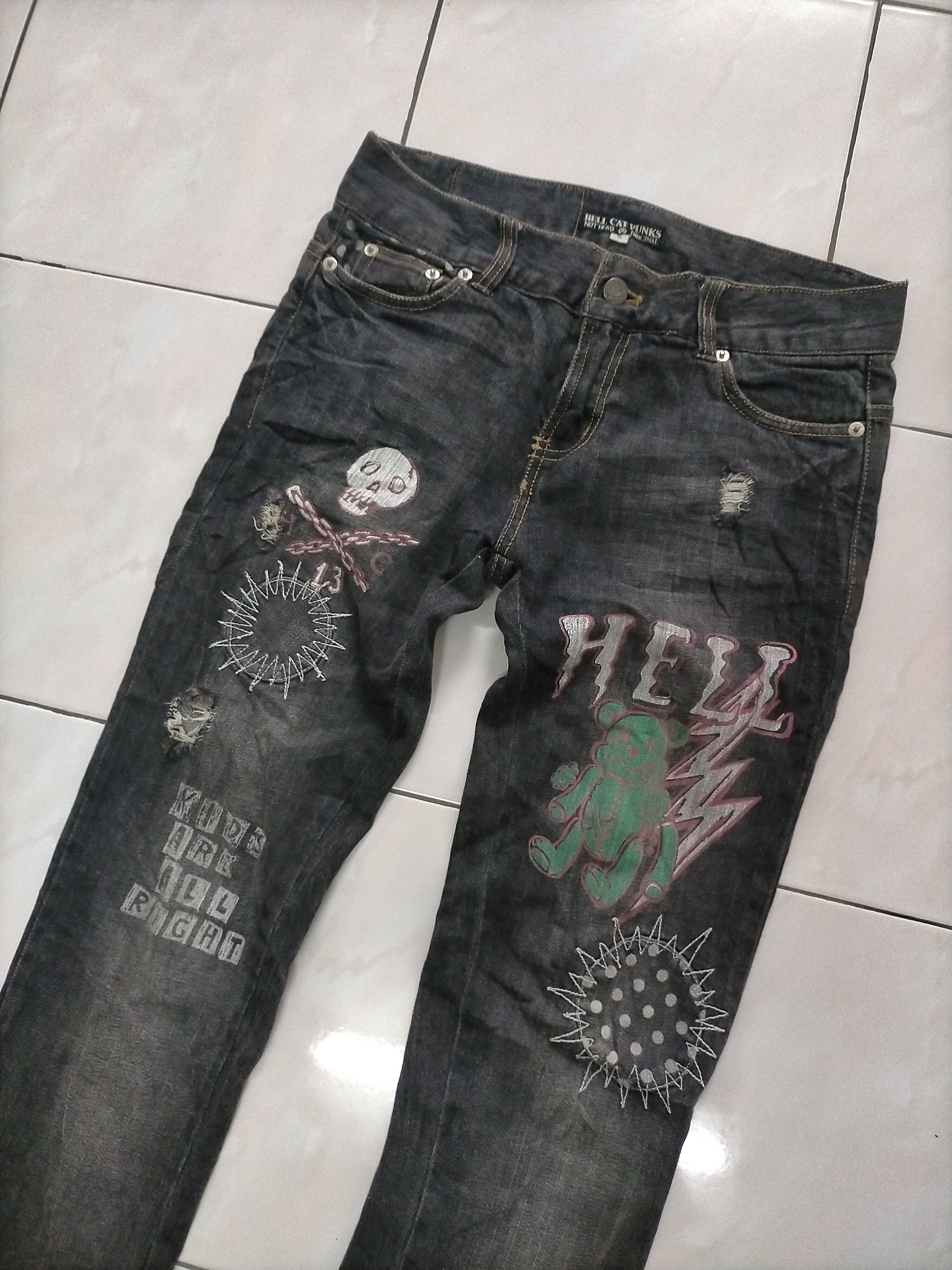 Band Tees Rare Hell Cat Punks Jeans Size US 30 / EU 46 - 2 Thumbnail