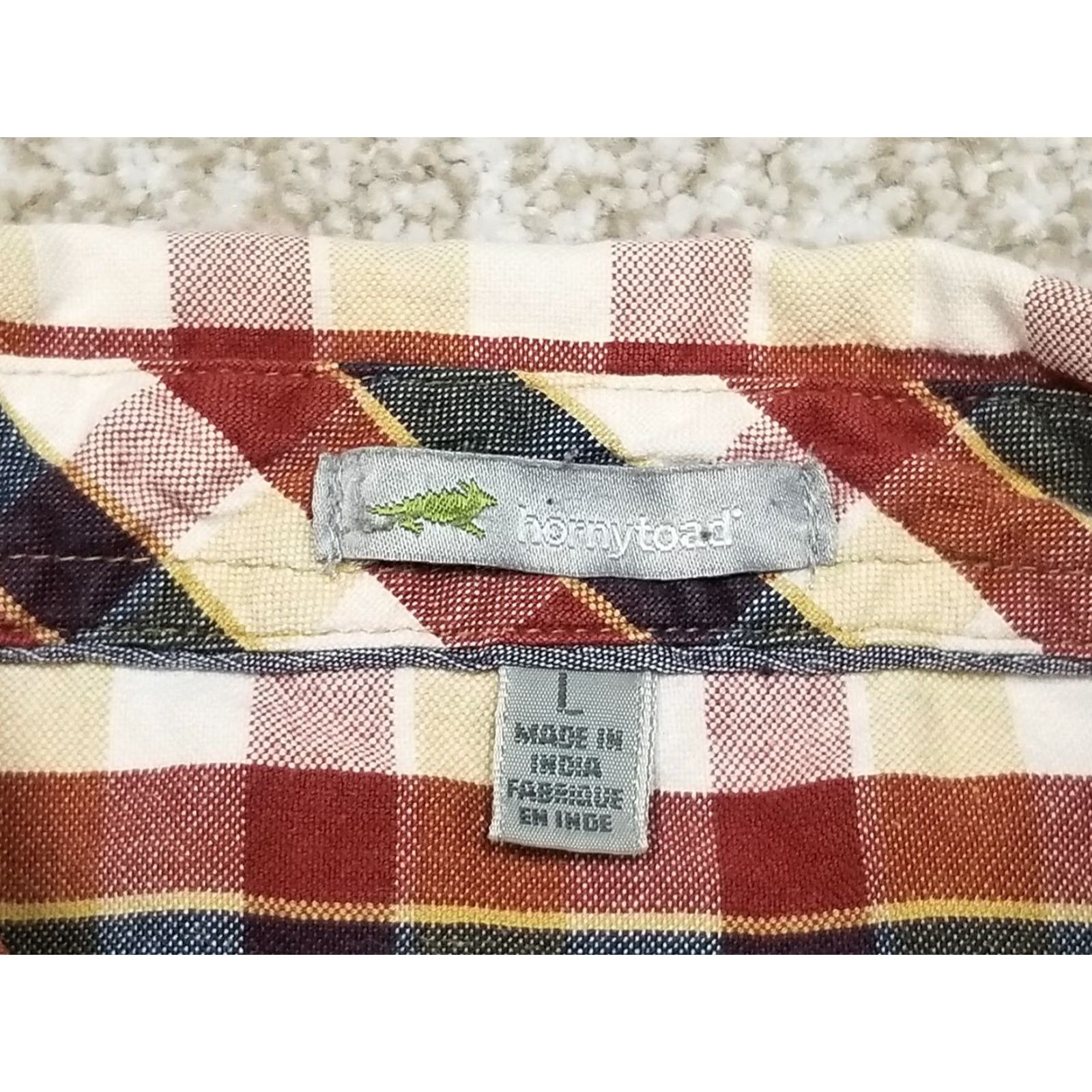 Vintage VINTAGE HornyToad Shirt Mens 2XL Blue Red Plaid 100% Organic Cotton Long Sleeve Button-Up Classic Outdoor Casual Mens Size US XXL / EU 58 / 5 - 6 Thumbnail