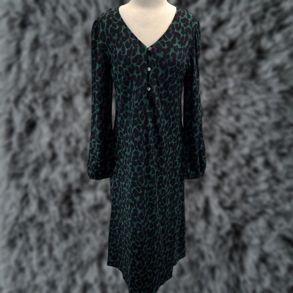 J. Jill J. Jill Womens Dress Midi Lightweight Ponte Knit Animal Print Colorful Stretch M Multicolor Shift Size M / US 6-8 / IT 42-44 - 1 Thumbnail