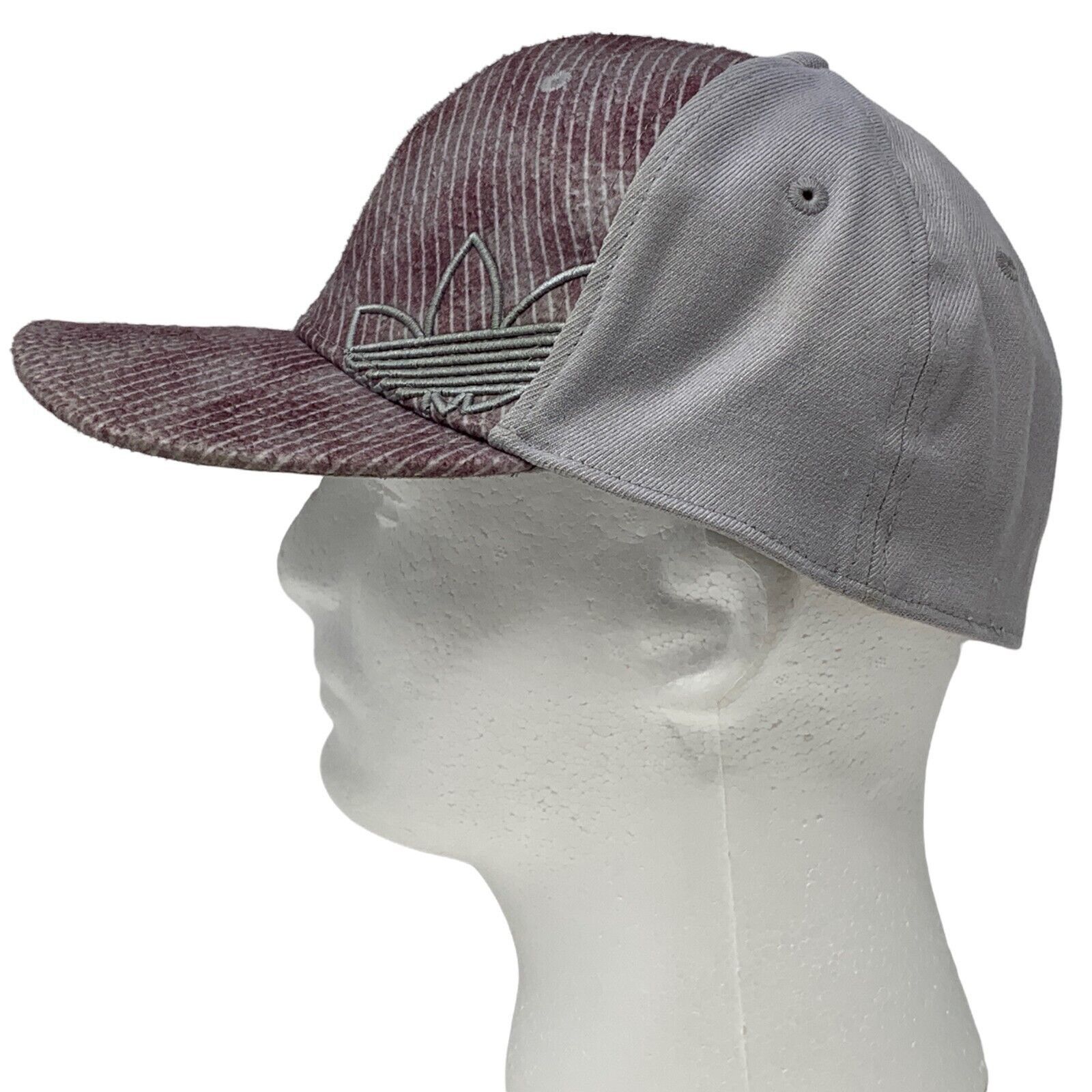 Adidas Adidas Trefoil Hat Cap Flex Fitted L Large Gray Red 6 Panel Size ONE SIZE - 10 Thumbnail