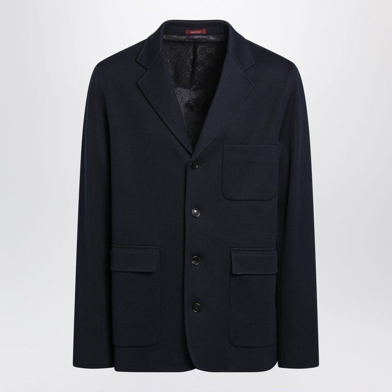 Gucci Gucci Blue Single-Breasted Cotton Jersey Jacket Size US M / EU 48-50 / 2 - 1 Thumbnail
