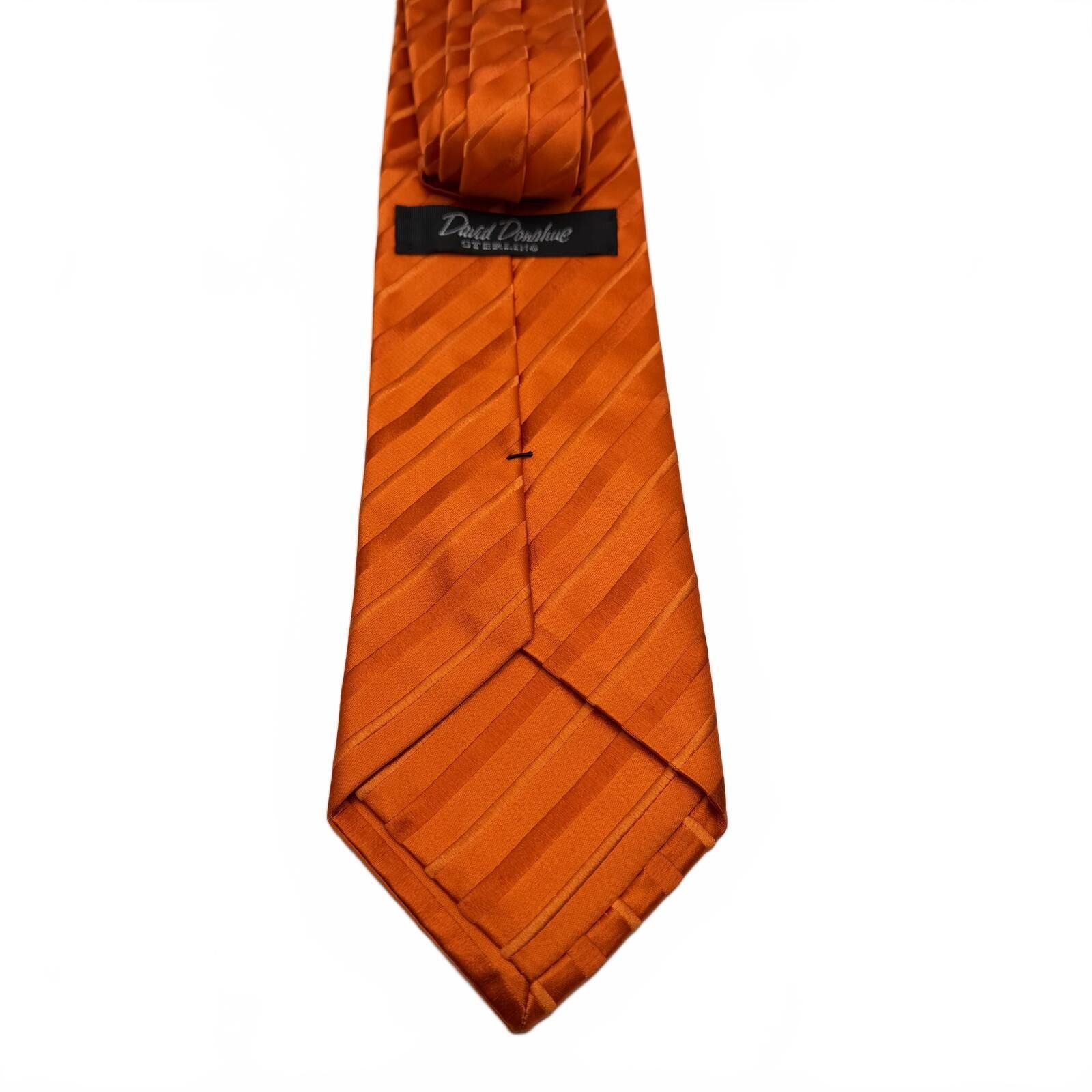 David Donahue David Donahue Tie Men's Orange Woven in Italy Size ONE SIZE - 2 Thumbnail